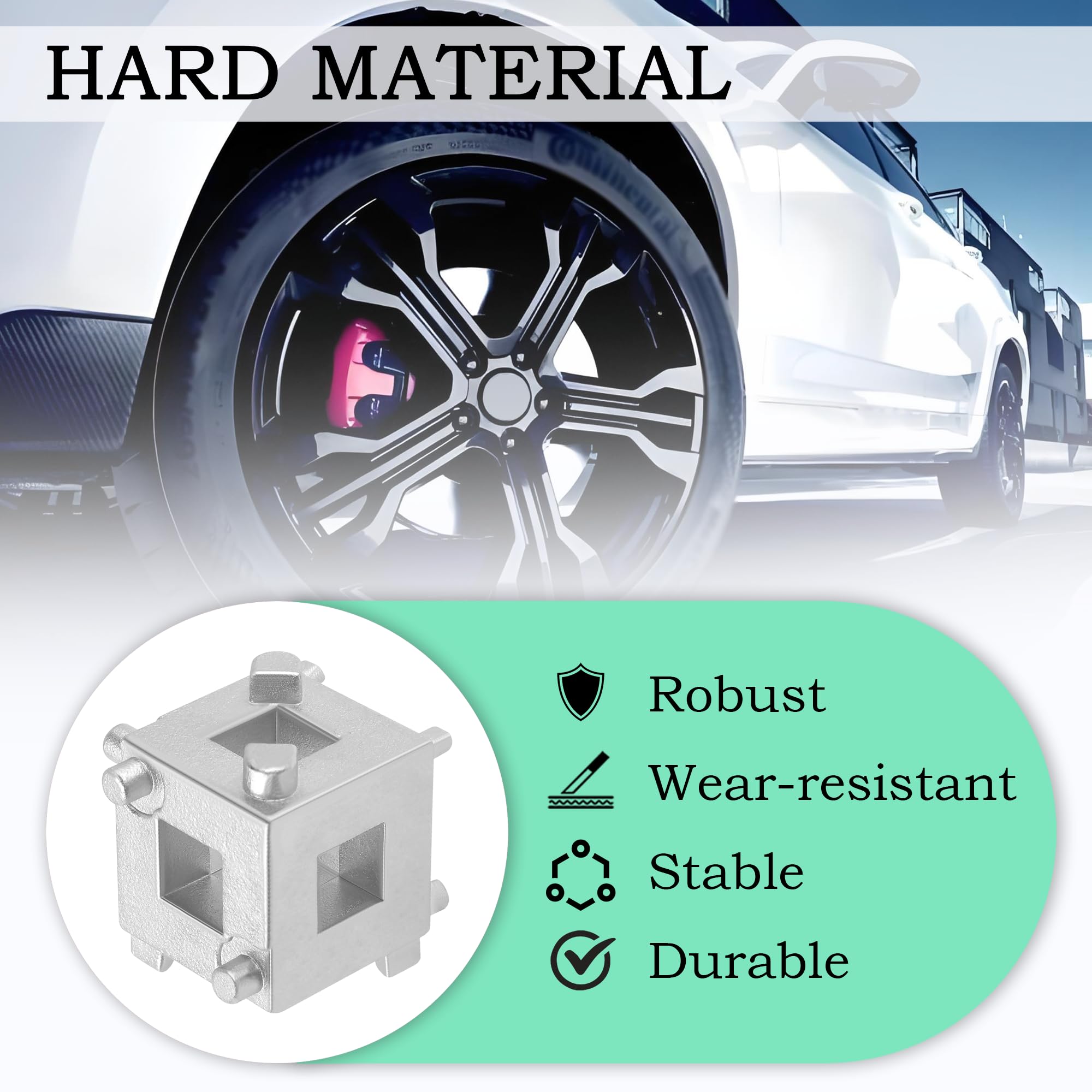 Carbon Steel Brake Piston Wind Back Tool - Cube Disc Brake Caliper Rewind Adapter For 4-Wheel Disc Brakes - Universal Fit