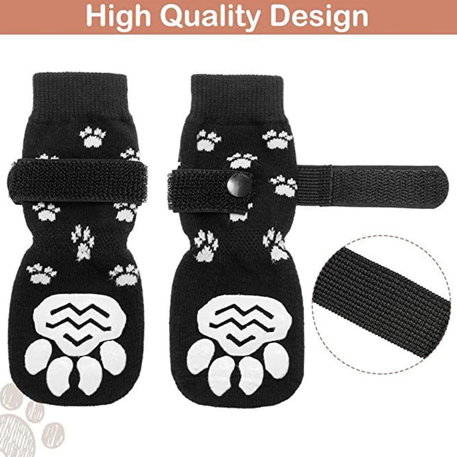 Dog Socks Double Sided Anti-Slip Dog Socks 2 works Adjustable Dog Socks Dog Cat Paw Protector Fit Extra Small to Extra Large Dogs Cats,dog bandages for paws,dog socks with grips - Image 3