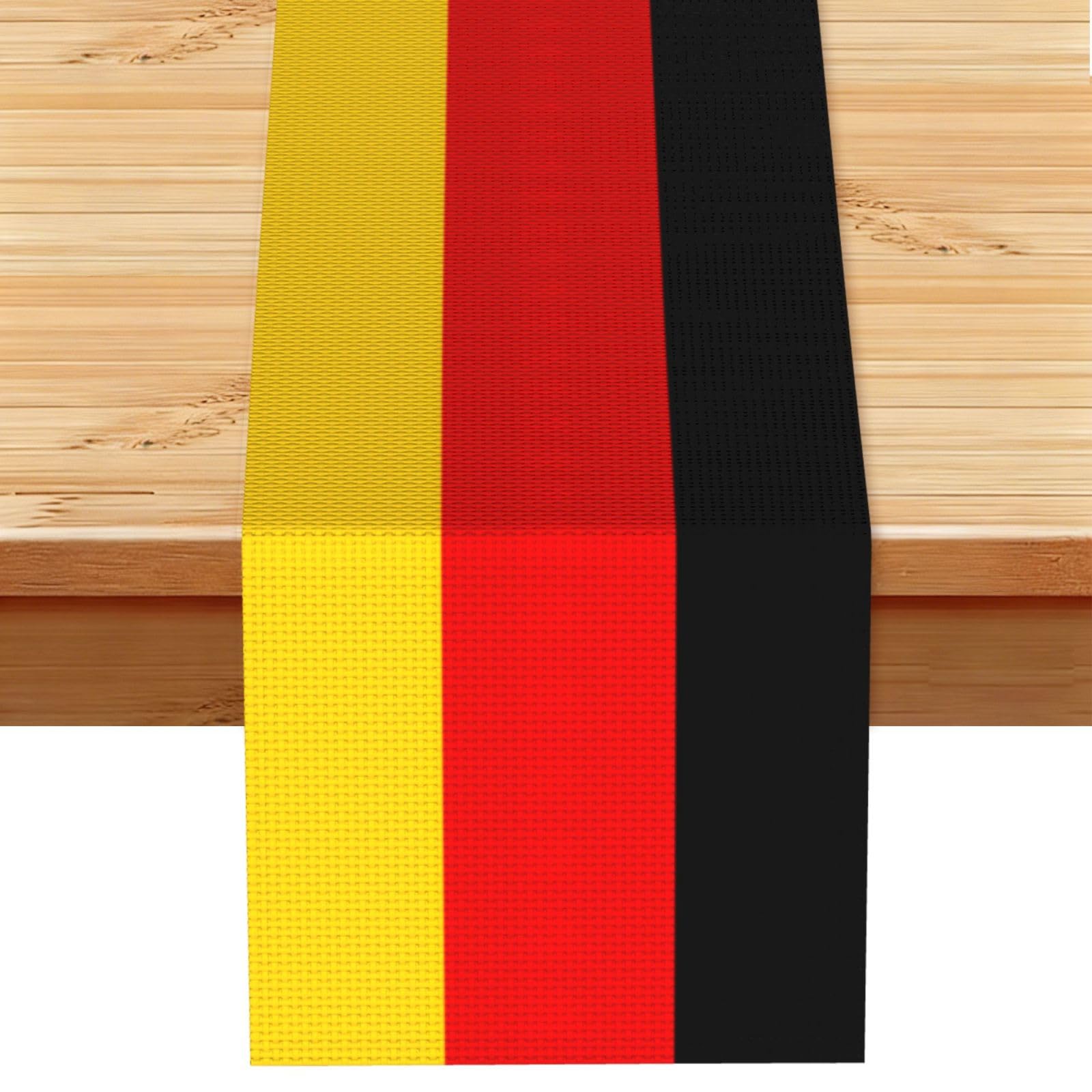 German flag Printed Table Runner 13 x 72, Wrinkle Resistant Decor for Dining Table Coffee Table Fireplace