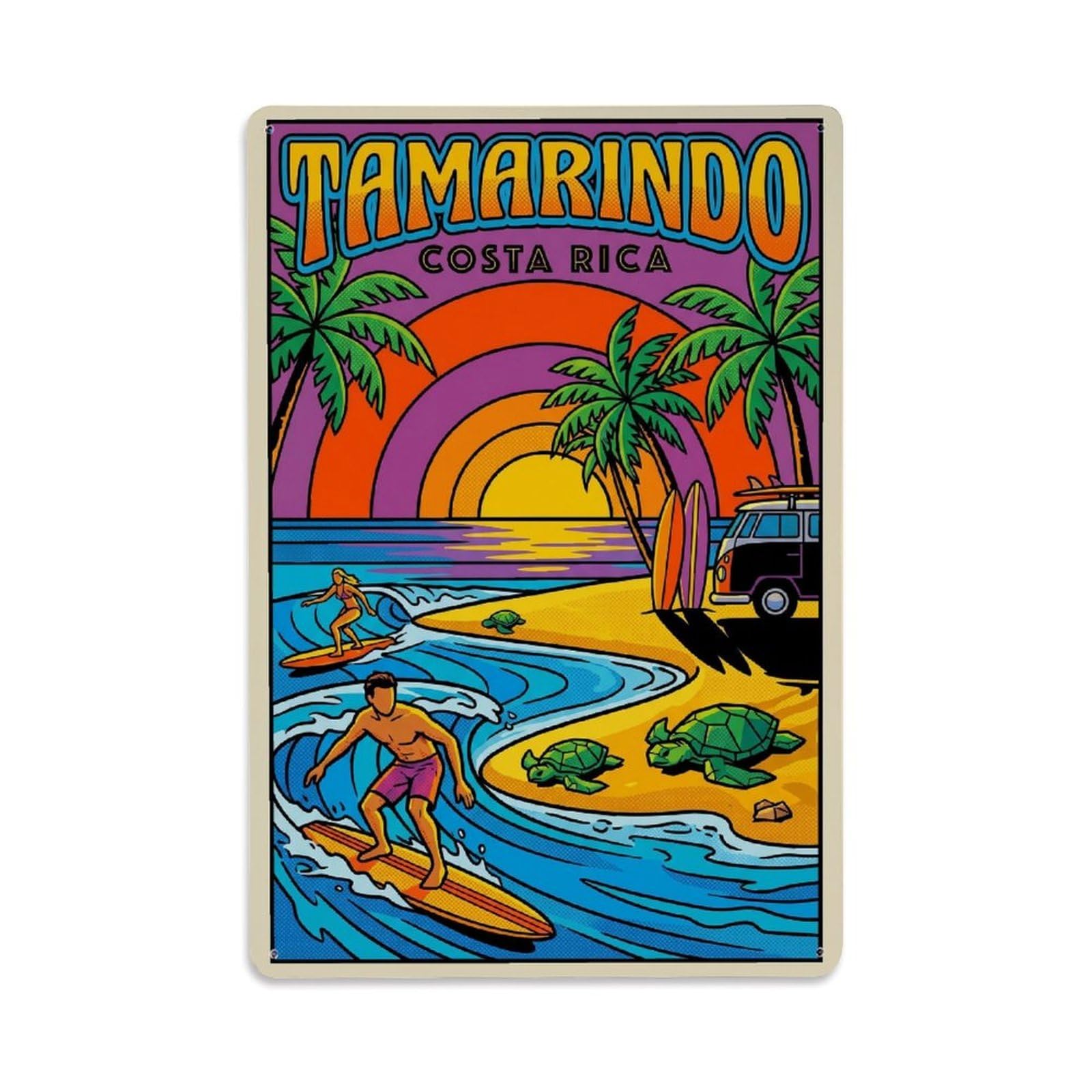 Costa Rica Tamarindo Travel Retro Metal Tin Sign