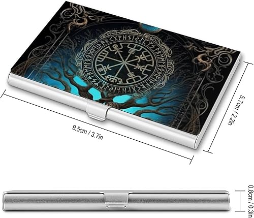 Miniatura 2 de Portatarjetas de negocios, diseño de árbol de la vida, vikingo, bolsillo para tarjetas de visita delgado, tarjetero para tarjetas de visita