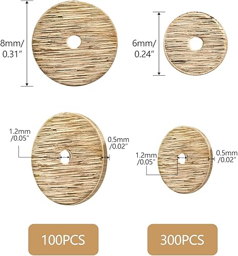 Miniatura 2 de 400 cuentas de disco plano dorado (latón), de 0.236 y 0.315 pulgadas, para fabricación de joyas, cuentas artesanales, joyas bohemias, collares y
