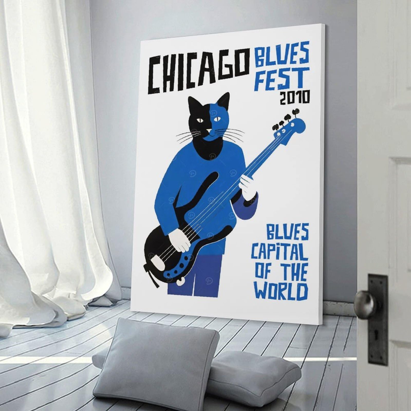 Junmoney Chicago Blues Fest 2010 Wall Art Print, 24x36inch(60x90cm), for Office, Study Or Home Workspace, Decorative Artwork for Productive Spaces