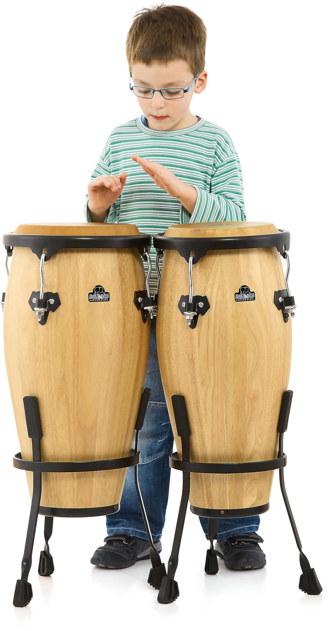 Nino Percussion Conga Basket Stand - Instrumenten Ständer für 8 Zoll Congas - Pulverbeschichteter Stahl, Schwarz (NISTAND-08)