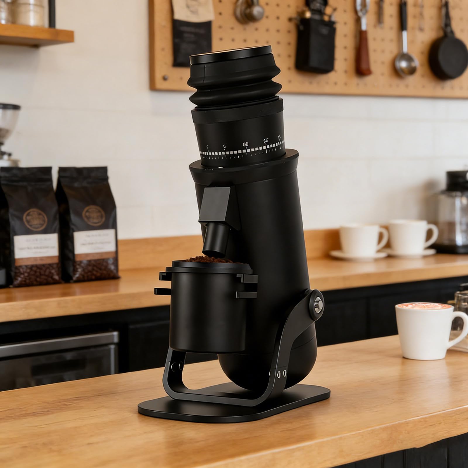 Molinillo de dosis única - Molinillo de café eléctrico, muelas cónicas de acero inoxidable de 48 mm, ajuste de 60 velocidades, carcasa metálica, baja retención para espresso, drip, prensa francesa