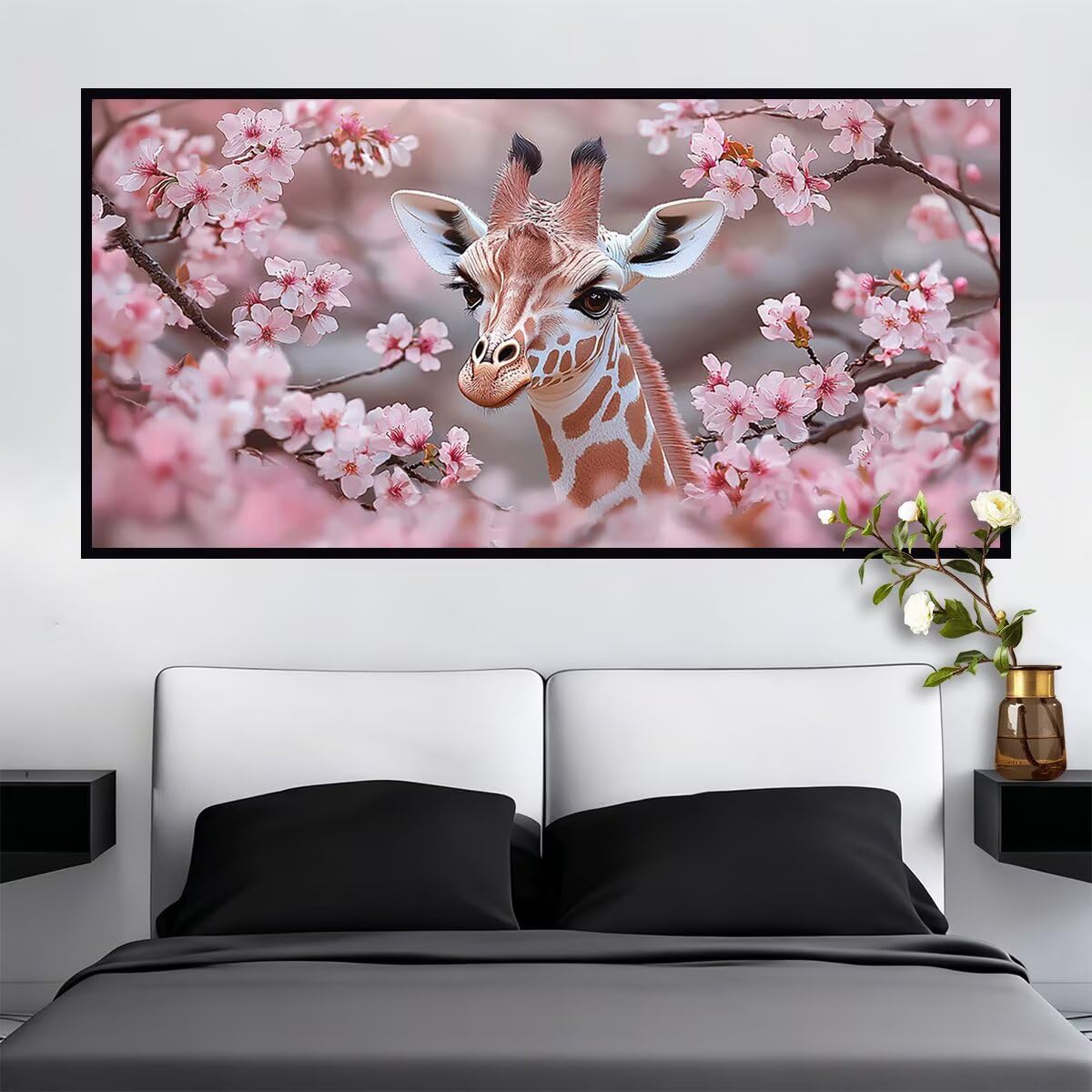 Duża diamentowa żyrafa 100 x 50 cm, zestawy do malowania diamentami 5D dla dorosłych, DIY, kwiaty, klejnot, sztuka dla dorosłych, pełne okrągłe wiertło, kryształowe malarstwo, rękodzieło, dimond, haft