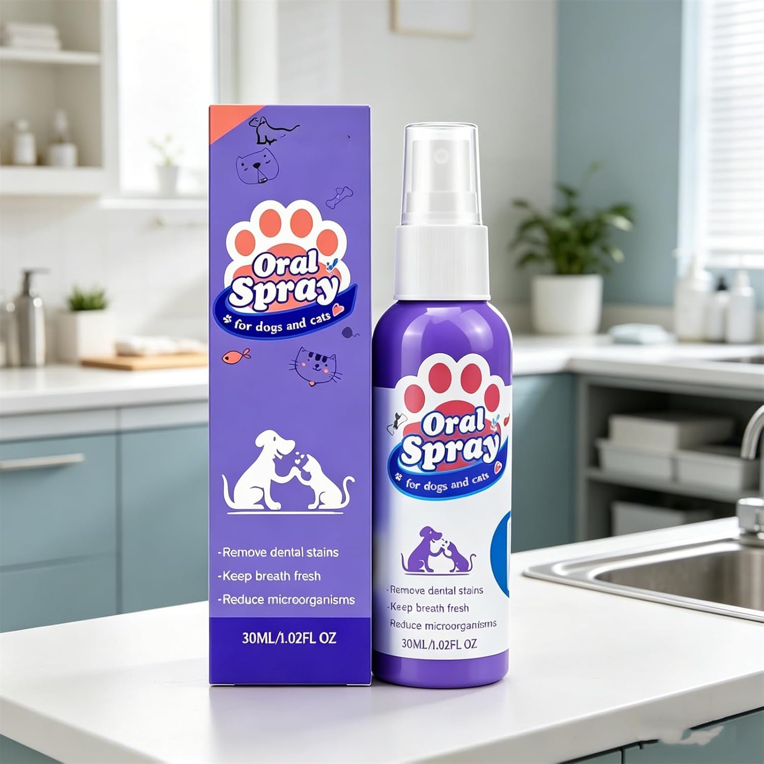 FOLENZU Fomonest Dental Spray, Pet Dental Care Spray – Fresh Breath & Easy Oral Care for Dogs & Cats, Natural Ingredients Dog Breath Freshener, No Brushing Needed (4PCS)