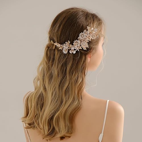 Miniatura 6 de Accesorios para el cabello de novia para boda, diadema de flores de diamantes de imitación hecha a mano, horquilla de cristal para peinados