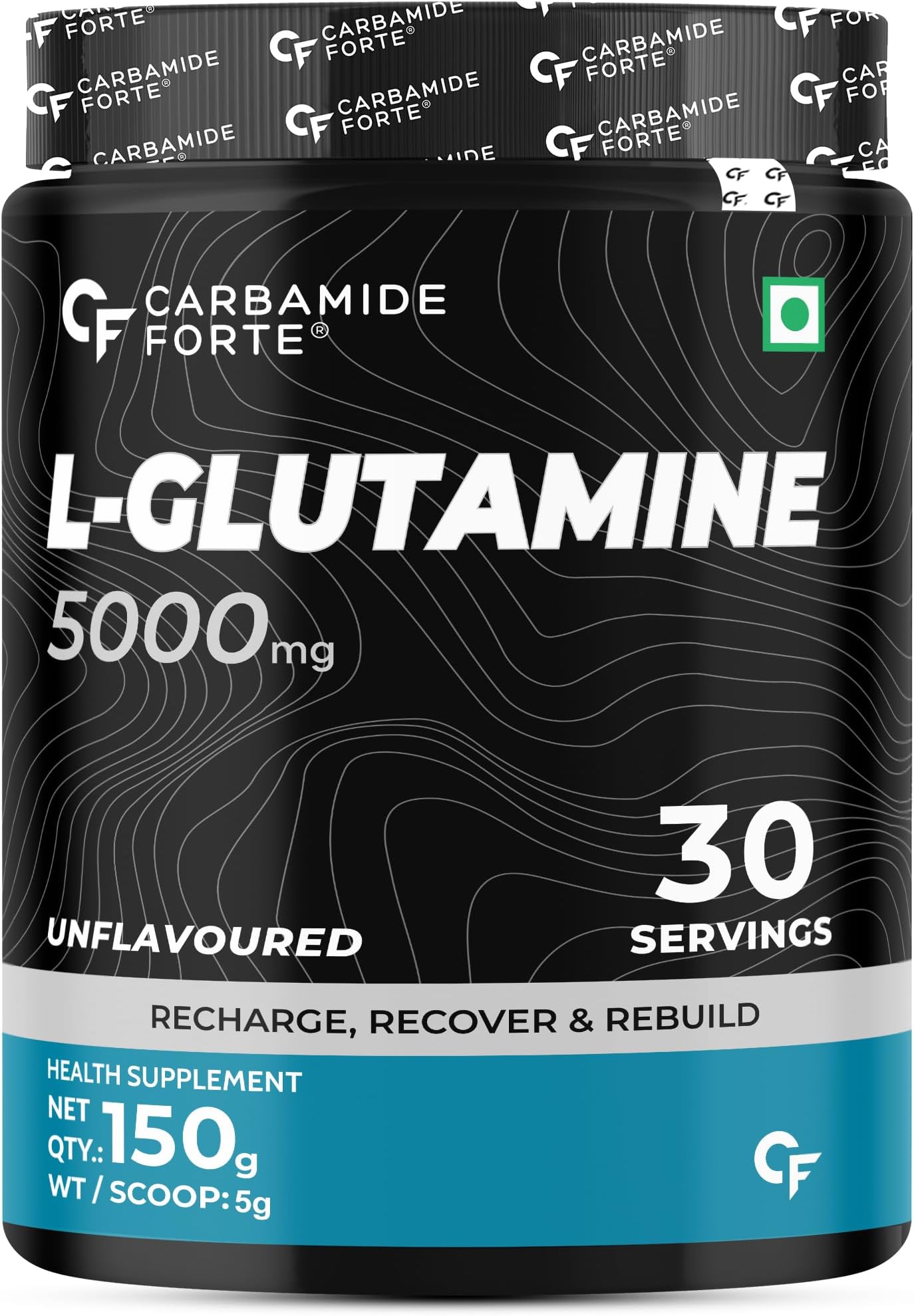 Carbamide Forte L Glutamine Powder 5000mg | L Glutamine Supplement for Men & Women - Unflavoured - 30 SERVINGS - 150g