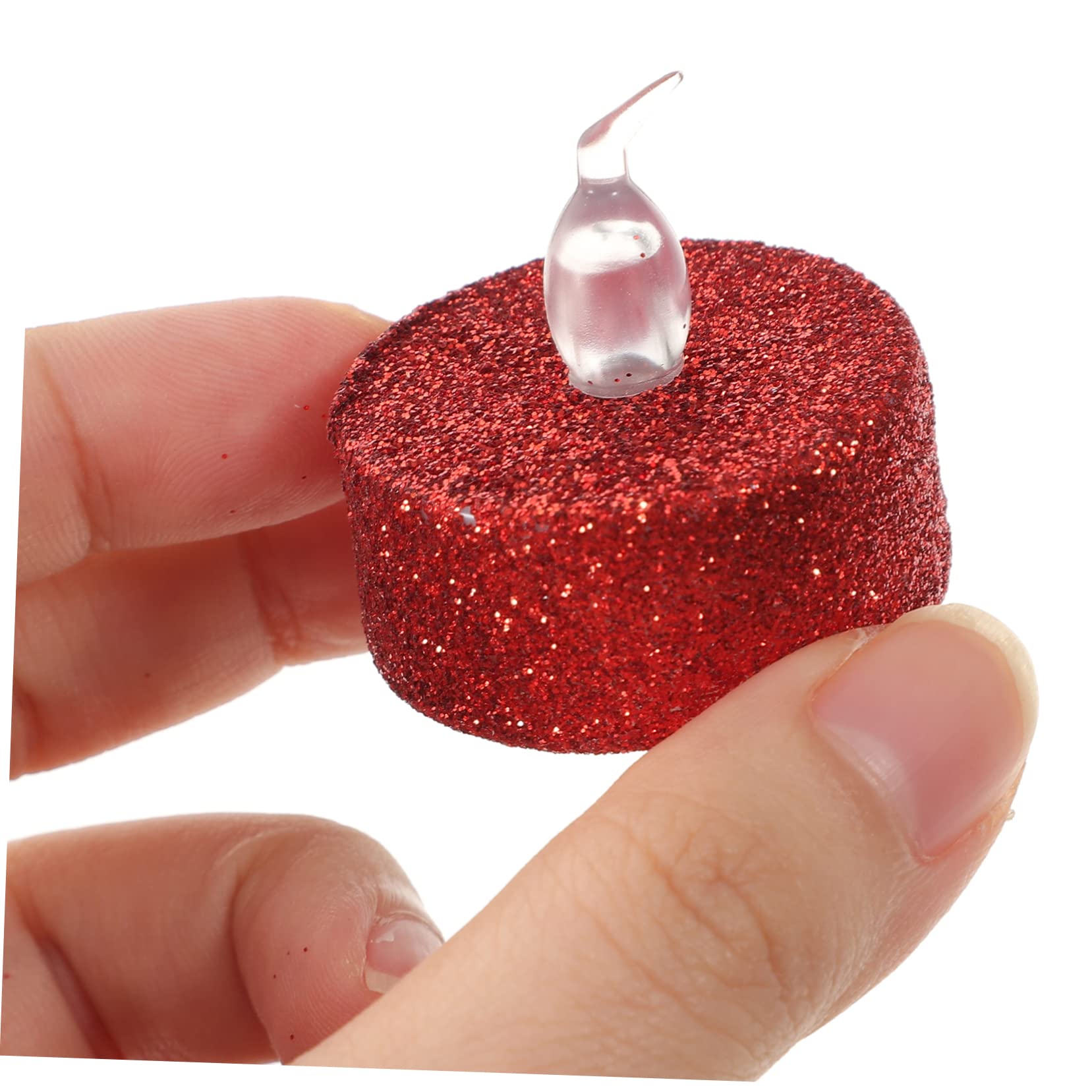 VICASKY 60 Pezzi Candele LED Fiamma con Glitter Decorative per Tè Batteria Eleganti Lampade da Notte per Romantiche e