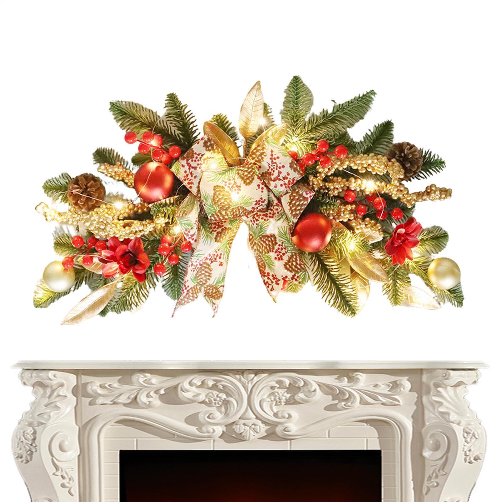 Couronne d'hiver pour porte anti-aiguilles décoration Noël maison