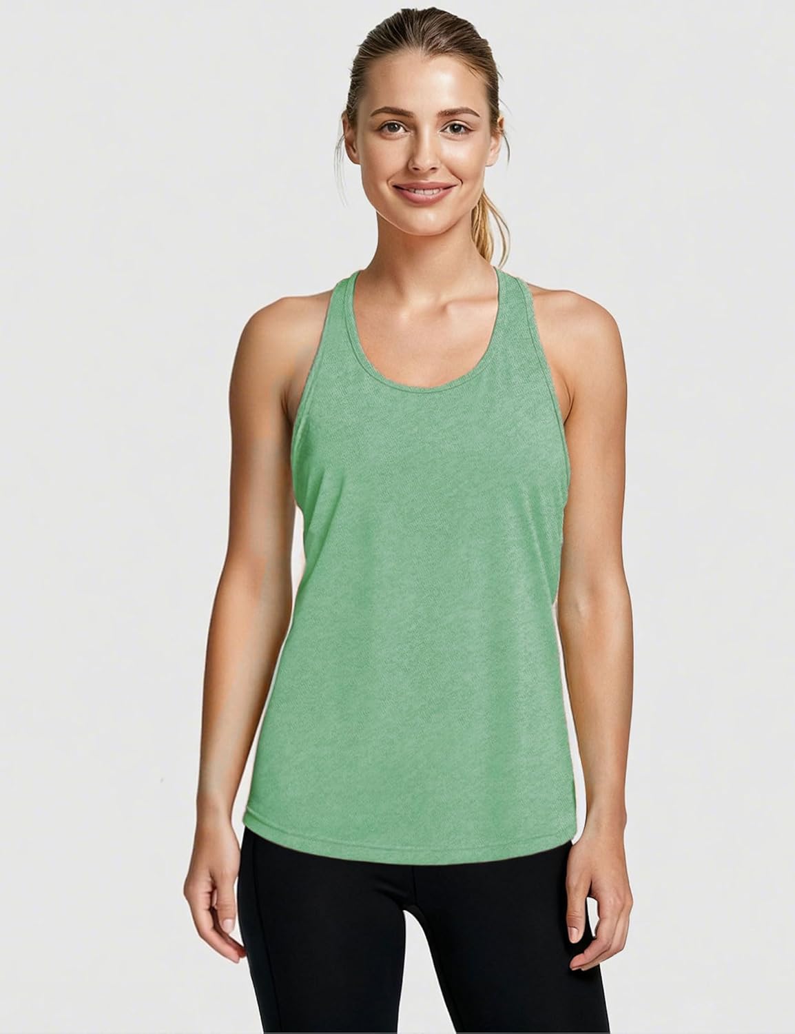 YOYOYOGA Workout Tops for Women Racerback Womens Tank Tops Open Back Sleeveless Yoga Shirts Loose Fit Athletic Running 2 Pack