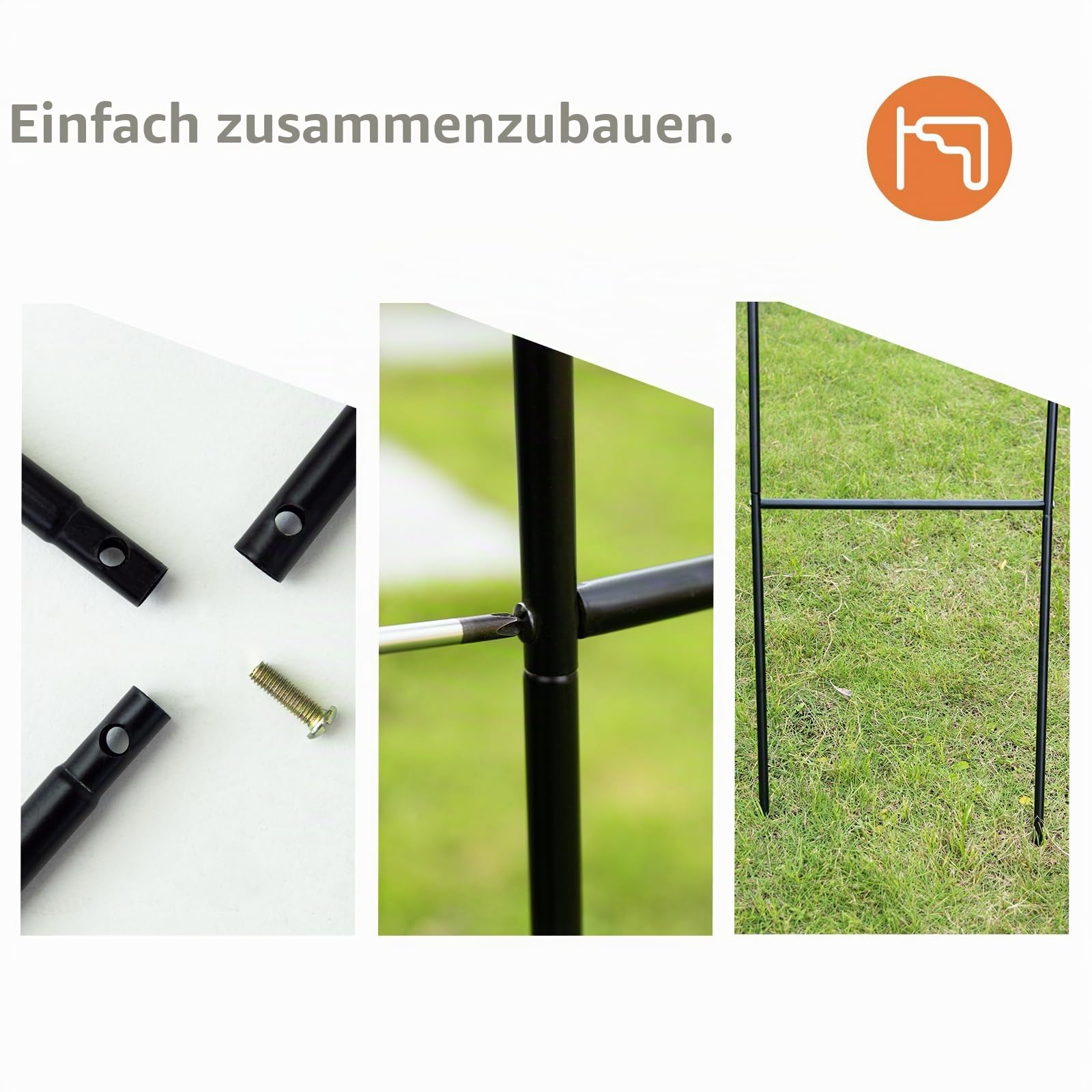 Mr.Ton Metall-Gartenbogen, 20 cm hoch x 150 cm breit, stabile Metalldorn mit scharfen Enden zum Klettern von Ranken und Pflanzen, Hochzeiten, Quinceaneras, Party-Dekoration, schwarz