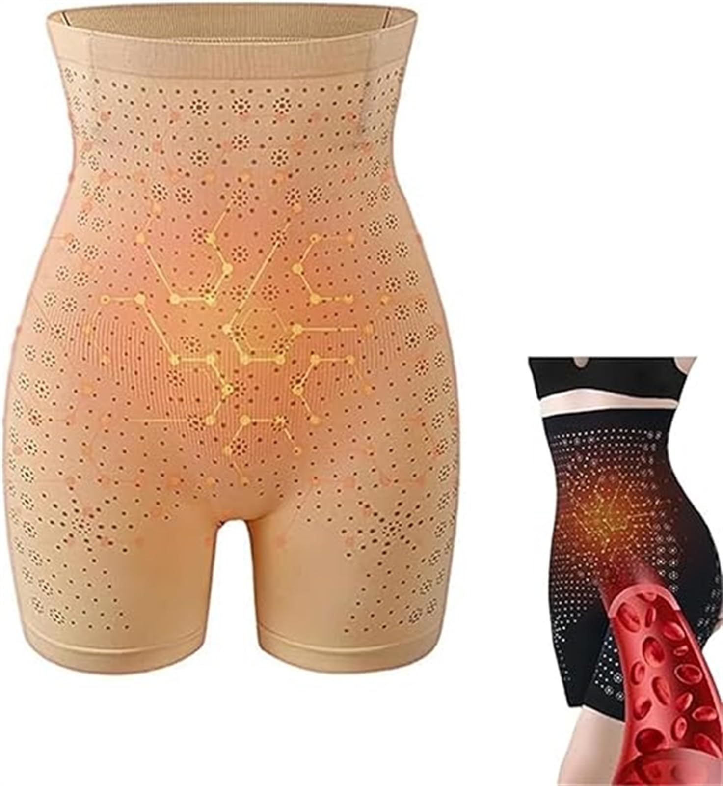 PEARLMOON Short amincissant et réparateur en fibre ionique de soie glacée pour femme, short détox et amincissant, taille haute, contrôle du ventre, raffermissant, améliore instantanément la