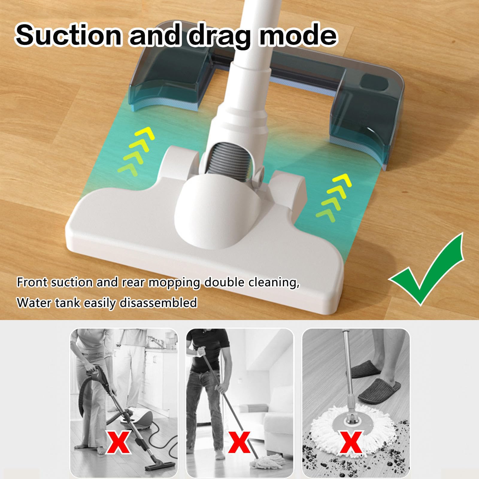 Balai Vapeur sans Fil 5 en 1 Compact - Léger, 35Min Autonomie, Aspirateur Balai Laveur sans Fil pour Sol Dur Tapis Poils d'animaux Voiture
