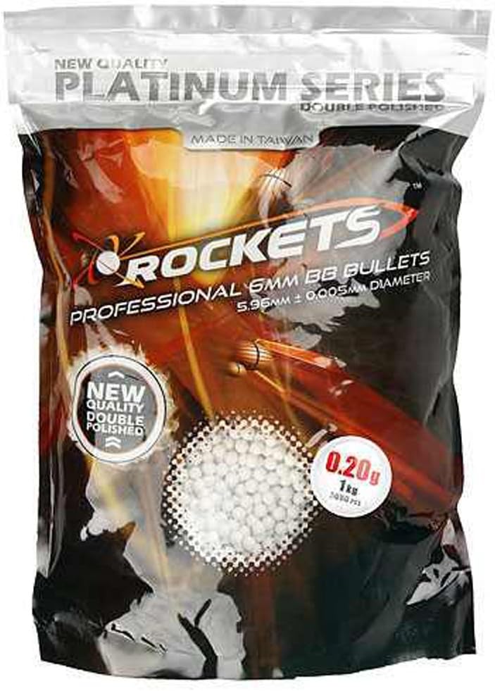 Gunfire Platinum Premium Professional Rockets 0.2g 1 KG 6mm BB's Airsoft Ammo Polished
