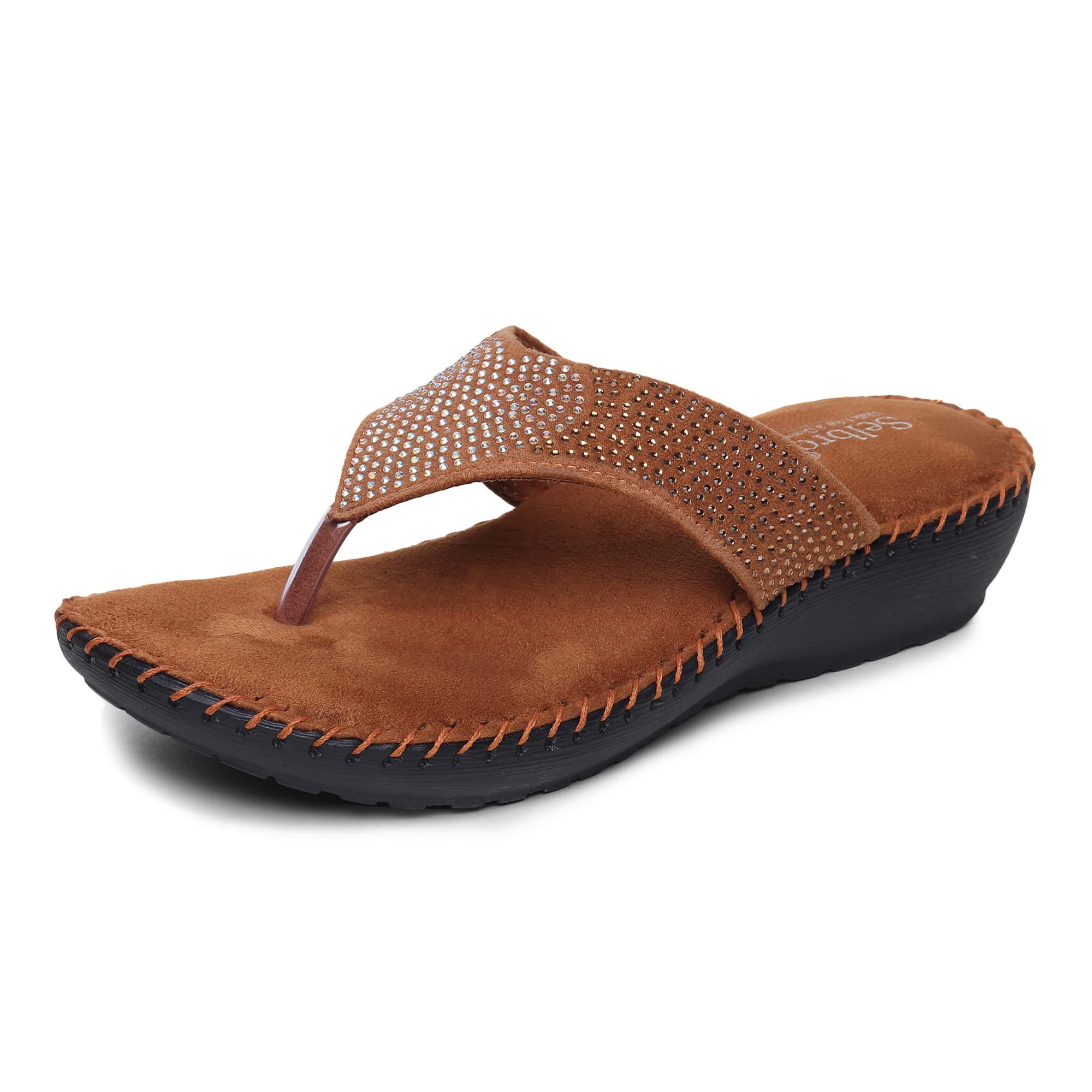 SELBRO Soft Doctor Slippers For Womens || Orthopedic Footwear For Women With Extra Cushion Dr-51, Tan, Size_8 (B0BNVKDQ9B) Amazon Price History, Amazon Price Tracker