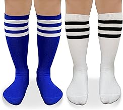 EQLEF Fußballsocken Kinder 4-6 Jahre, 2-Paare Kinder Fußball Socken für Jungen und Mädchen Sport Training Fußball Leistung Und Kostüm Socken