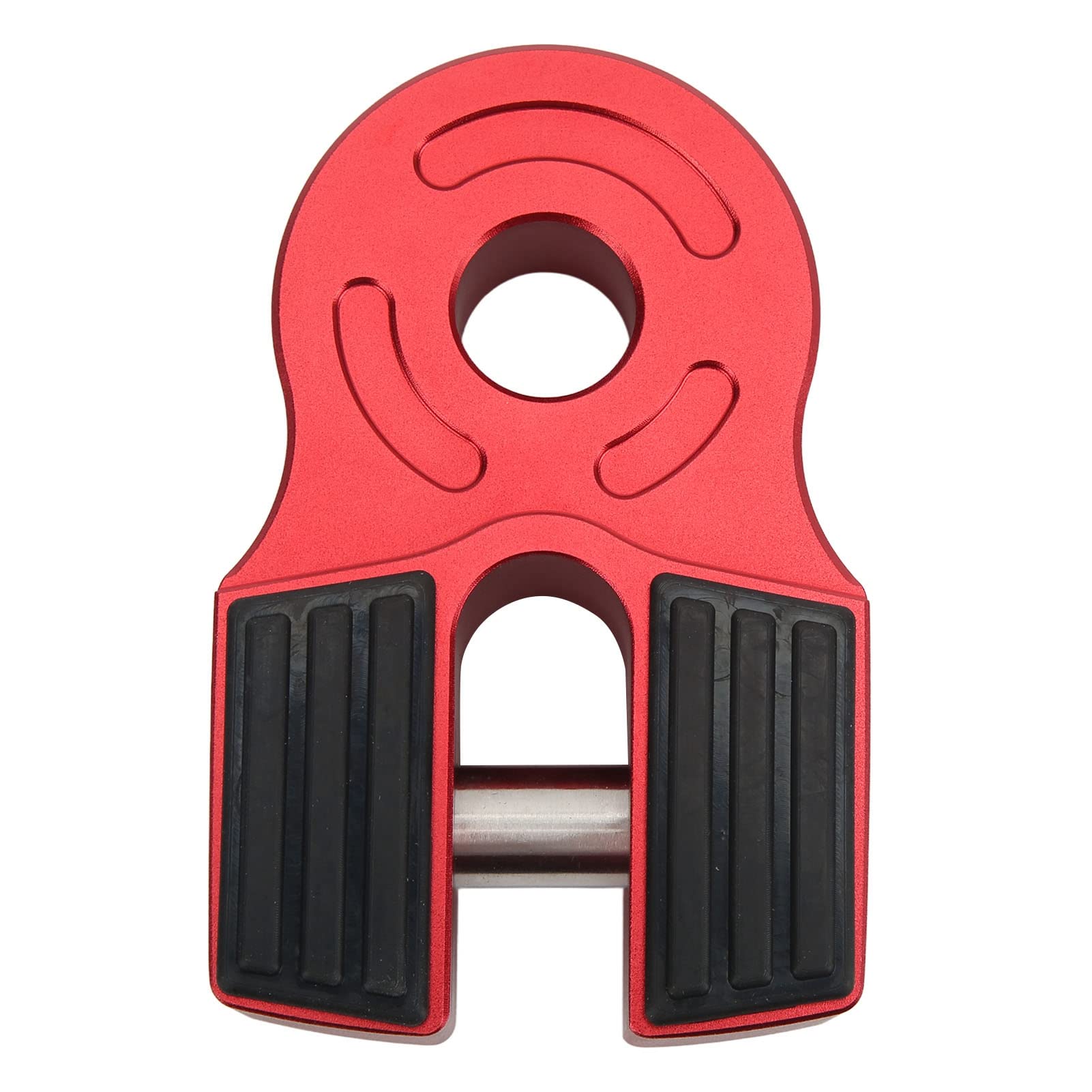 Fdit Winch Shackle Mount, Flat Towing Hook Mount Rustproof Iron Pin Aluminum Alloy High Strength for UTV for Pickup (red)
