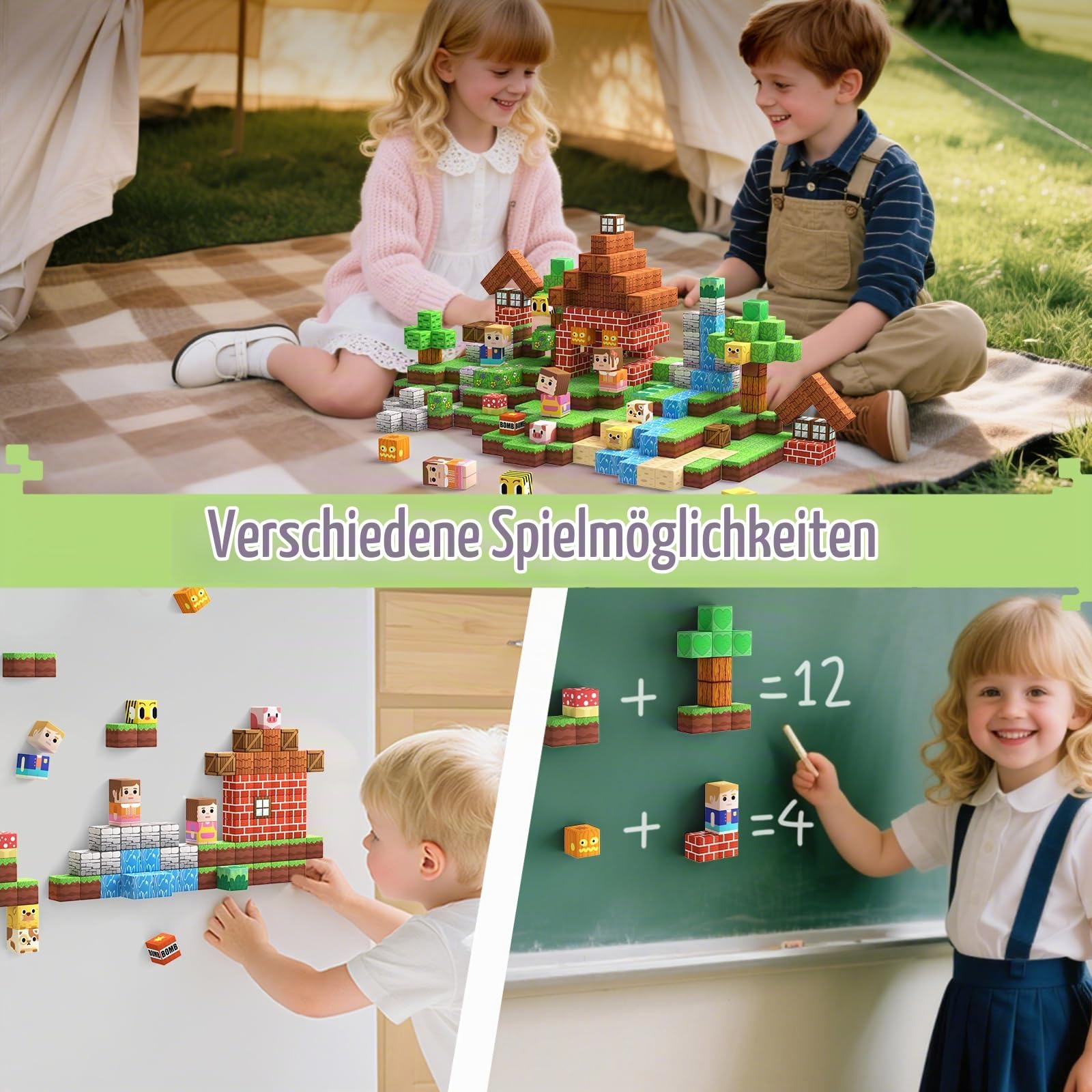 KIDCHEER Magnetische Bausteine 200 Stück