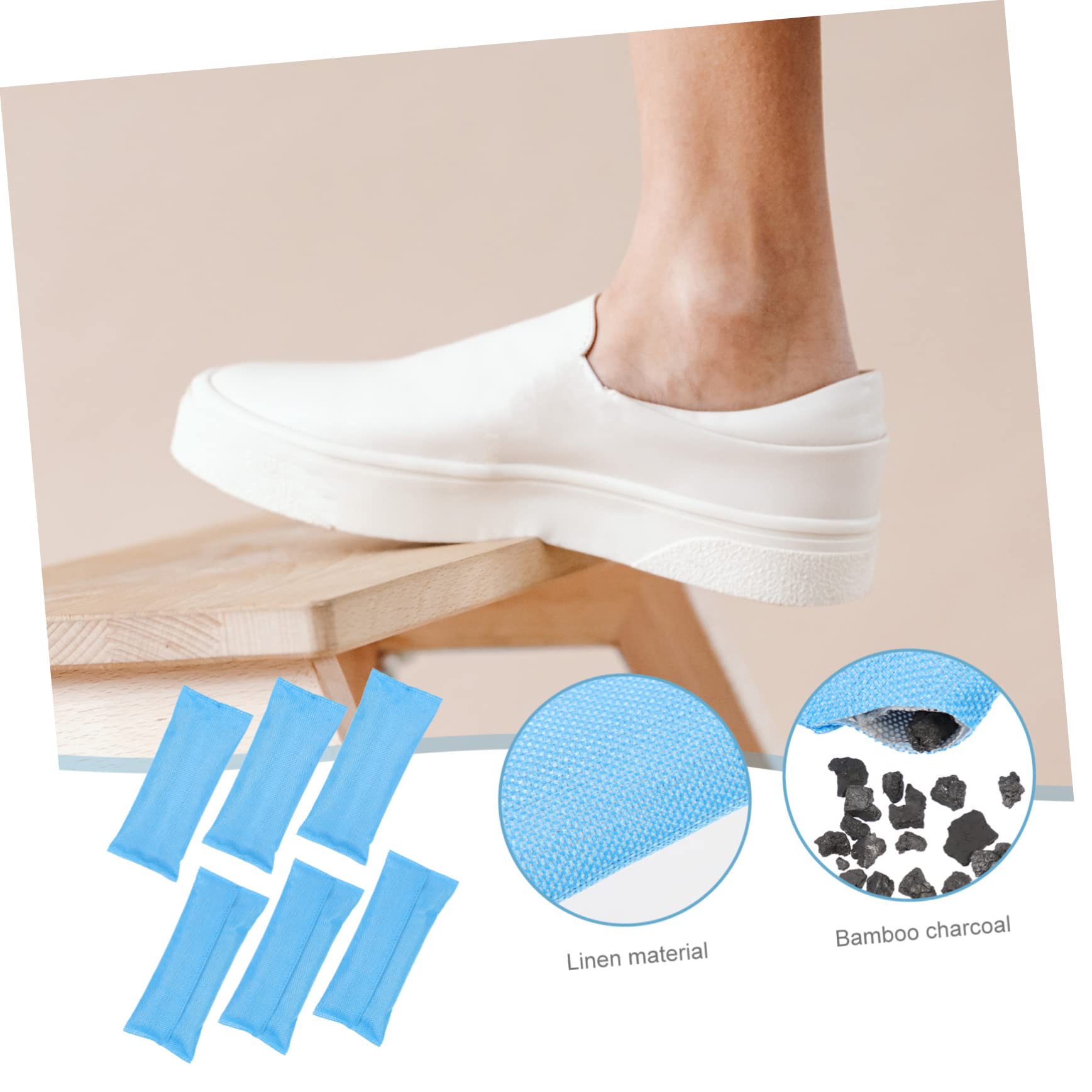 Hemobllo Sacchetti Deodoranti Per Ambienti e Deodorante Per Scarpe in Carbone Di Bambù, Professionale e Sostituibile, Assorbiodori e Umidità Per Armadi, Auto e Spazi Chiusi – Confezione Da 6 Pezzi