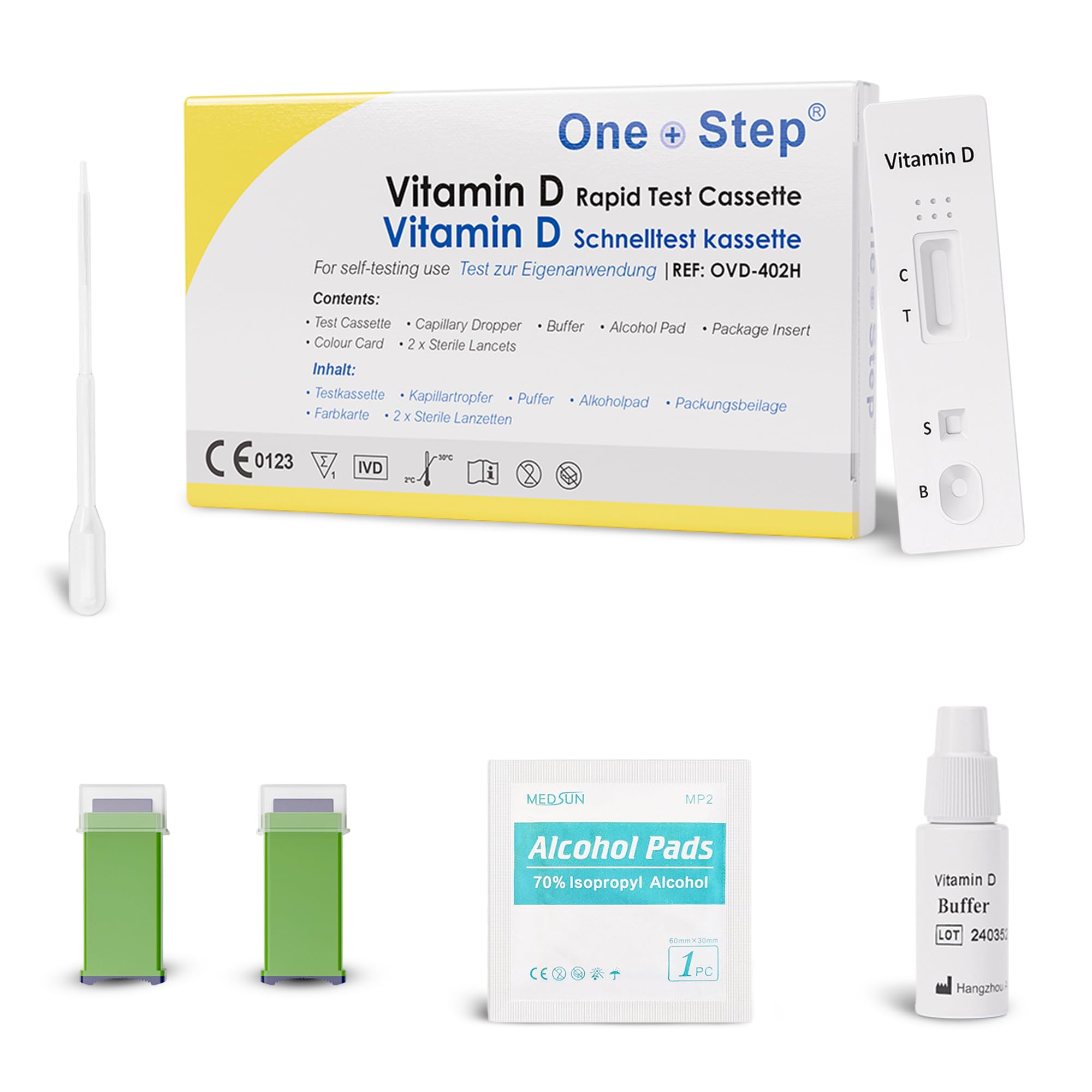 Vitamin D Test Kit - Check for Deficiency & Insufficiency - 1 Vitamin D Testing Kit - Easy Home Testing for Accurate Results