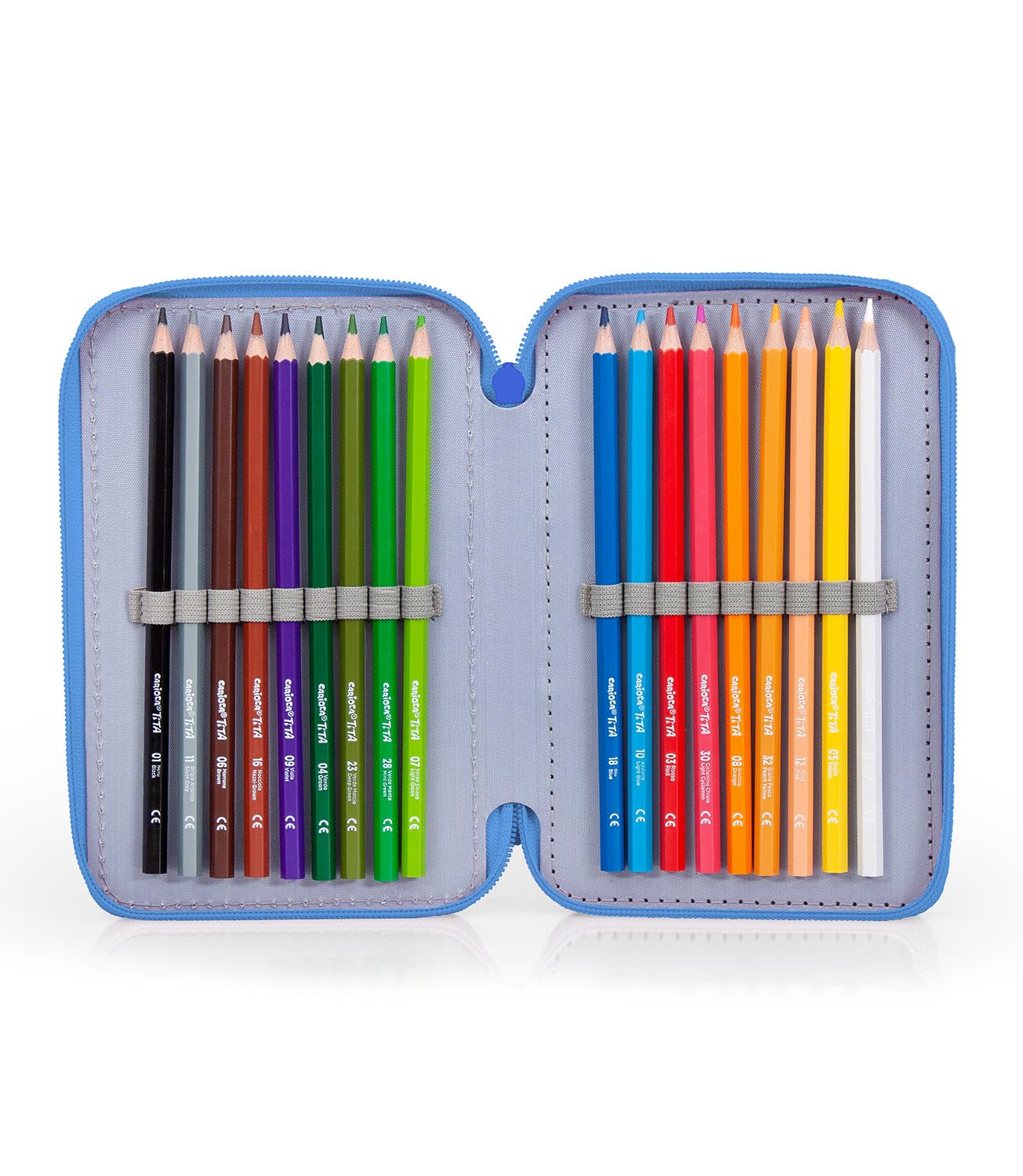 Astuccio scuola 3 zip Sonic The Hedgehog 3 Zip con 44 articoli (blu chiaro/rosso), 20×15×6 cm - Prodotto ufficiale SEGA