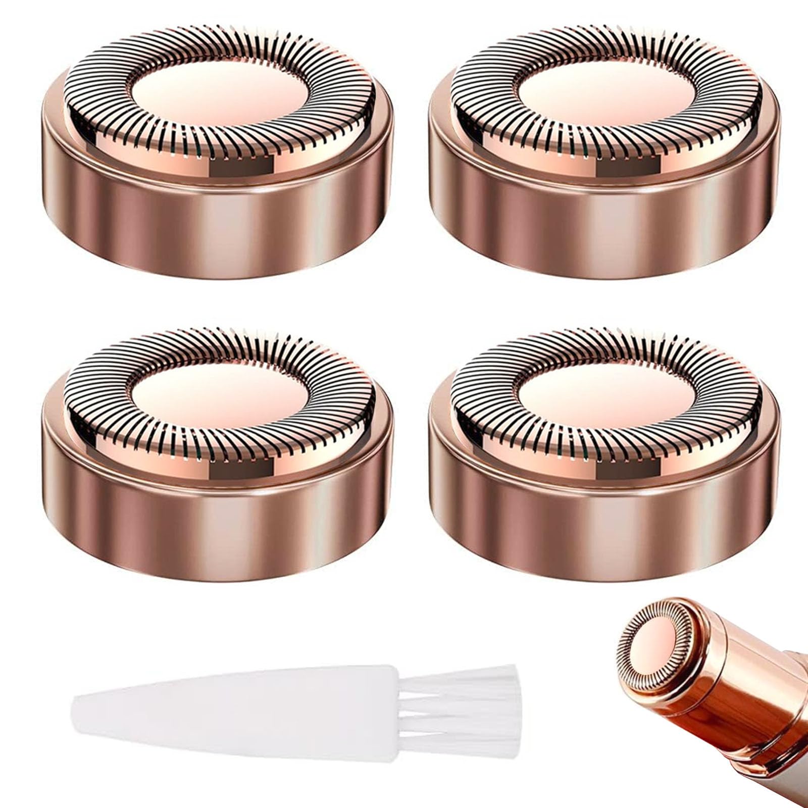 4 Stück Gesichtshaarentferner Ersatzköpfe Kompatible mit Fin-ishing Touch Flawless Generación 1 Elektrorasierer für Lippen Kinn Wangen 18-karätigen vergoldeten Scherkopf