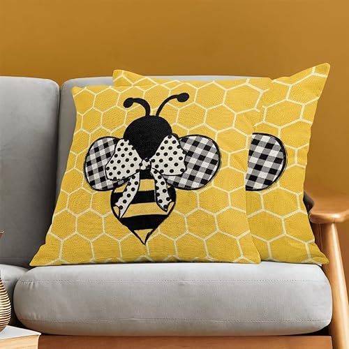 Miniatura 4 de Polka dots Pillow Covers 18x18 Set of 2, Modern Black Cream Decorations Throw Pillow Covers Boho Outdoors Decorative Linen Cushion Case for Home and