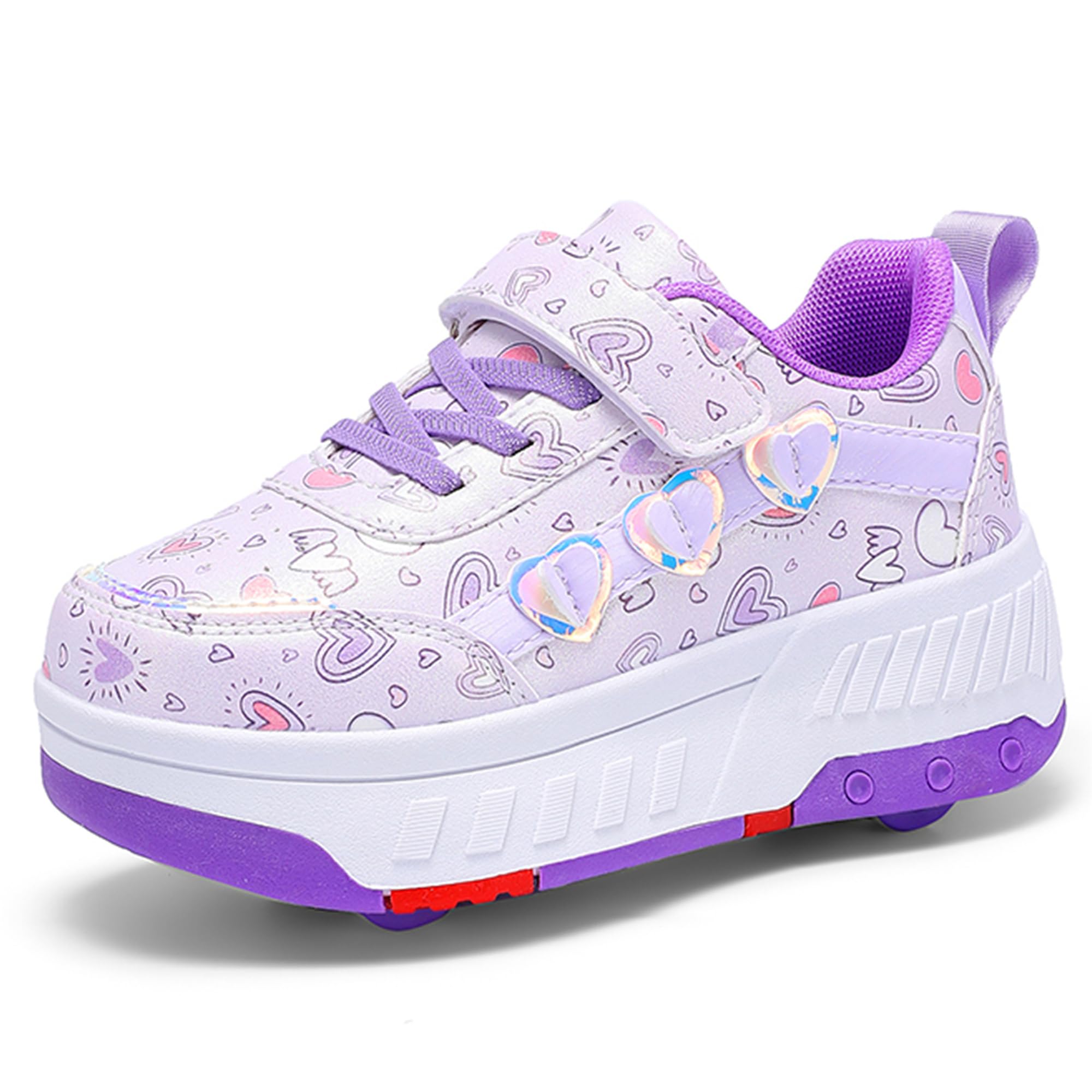 Zapatos con Ruedas para niñas y niños, Zapatillas de Skateboard con Dos Ruedas, Patines Multiusos 2 en 1, Zapatillas Deportivas al Aire Libre con 4 Ruedas Retráctil