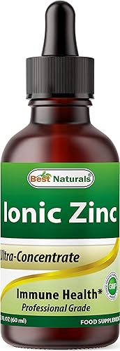 Best Naturals Zinc líquido iónico - Apoyo inmunológico - Alta biodisponibilidad - Botellas de vidrio 2 oz (2.0 fl oz)