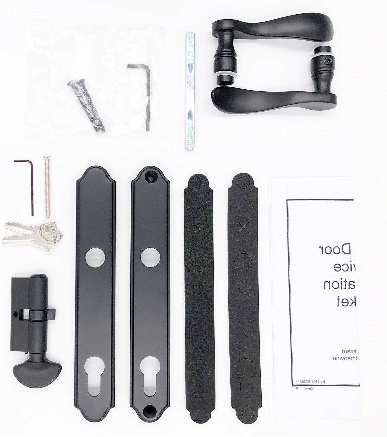 Rockwell Security Swing Door Antique Black Active Handle Set with Locking Cylinder (Multipoint Lock Not Included)