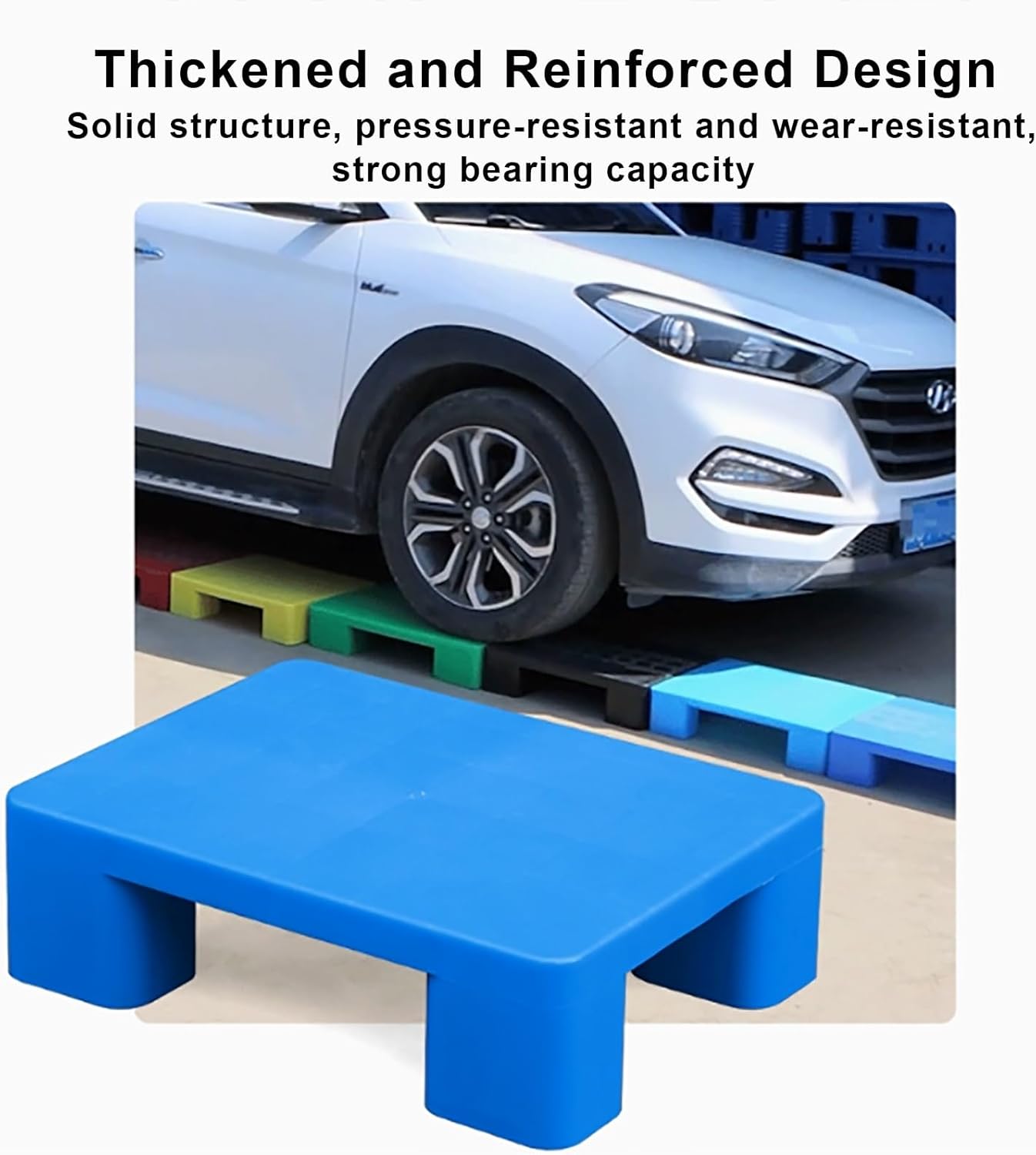 Plastic Pallets for Basement Storage, Waterproof Grid Ventilation Grid Pad, Lightweight Floor Pallets Display Pallets for Garage Cold Warehouse Factory, Capacity 800kg(Red)