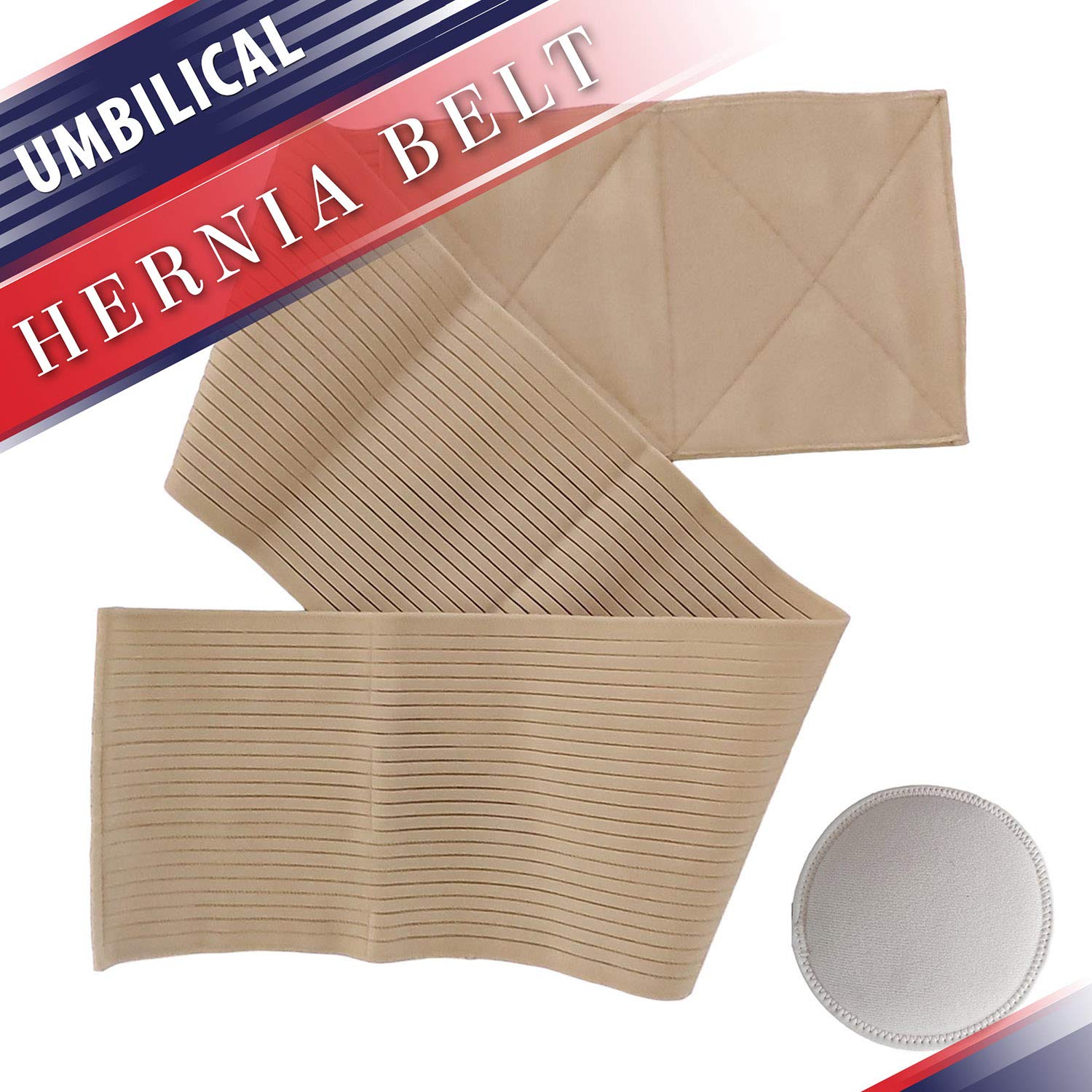 Hernia Belt for Men and Women Beige Abdominal Binder Belly Band for