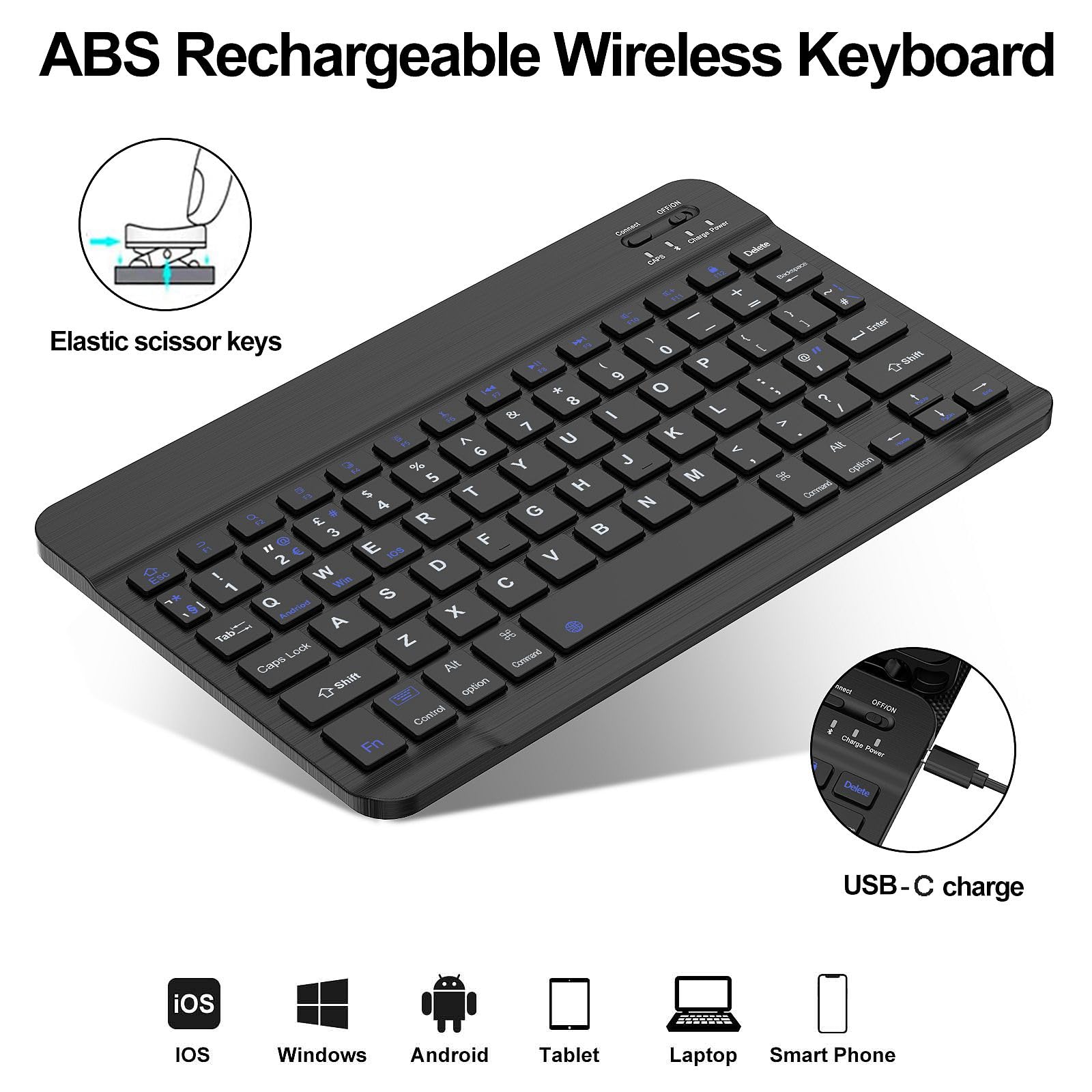 Clavier Xiaomi Pad 7/7 Pro 11.2 2025, Coque Clavier Xiaomi Pad 7/7 Pro, Rechargeable Clavier AZERTY Détachable, Bleu Ciel - Informatique