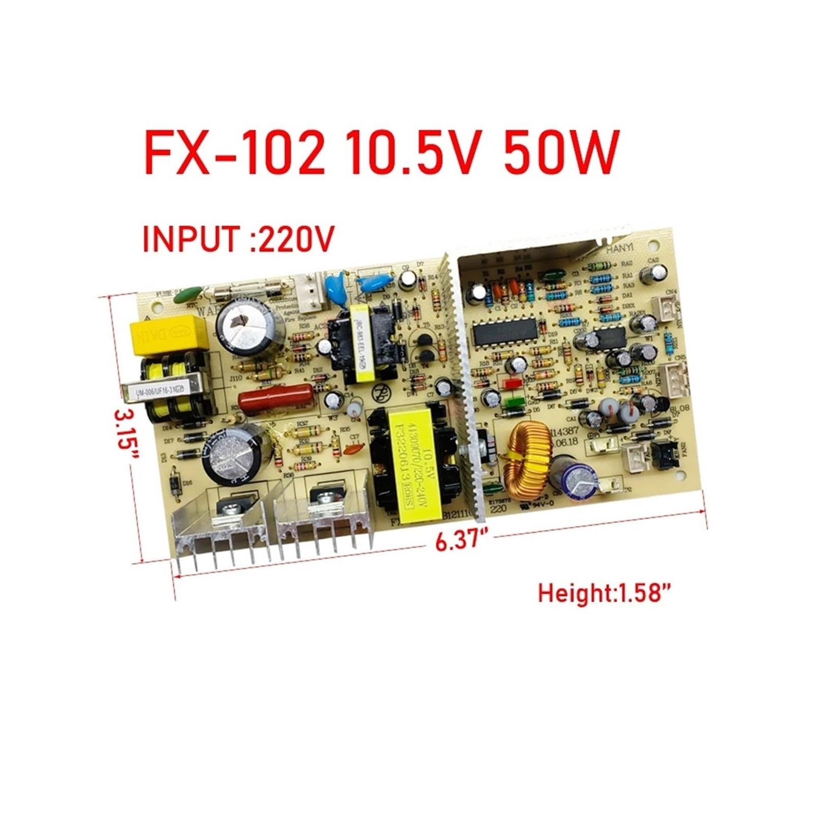 Wine Cooler Power Strip Control Motherboard FX-101 FX-102 FX-108 Circuit Board Wine Cooler Replacement Accessories(FX-102 10.5V 50w)