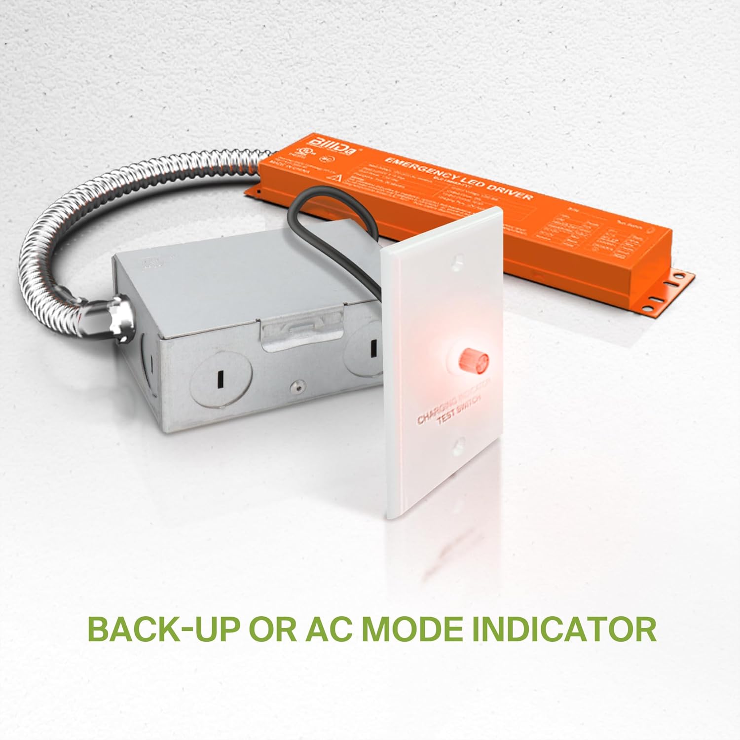 Back-up or AC mode indicator