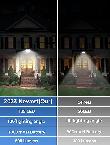 Miniatura 6 de Luces solares para exteriores, 105 luces LED solares con sensor de movimiento, IP65 impermeable, ilumina tu noche para puerta delantera, cobertizo,