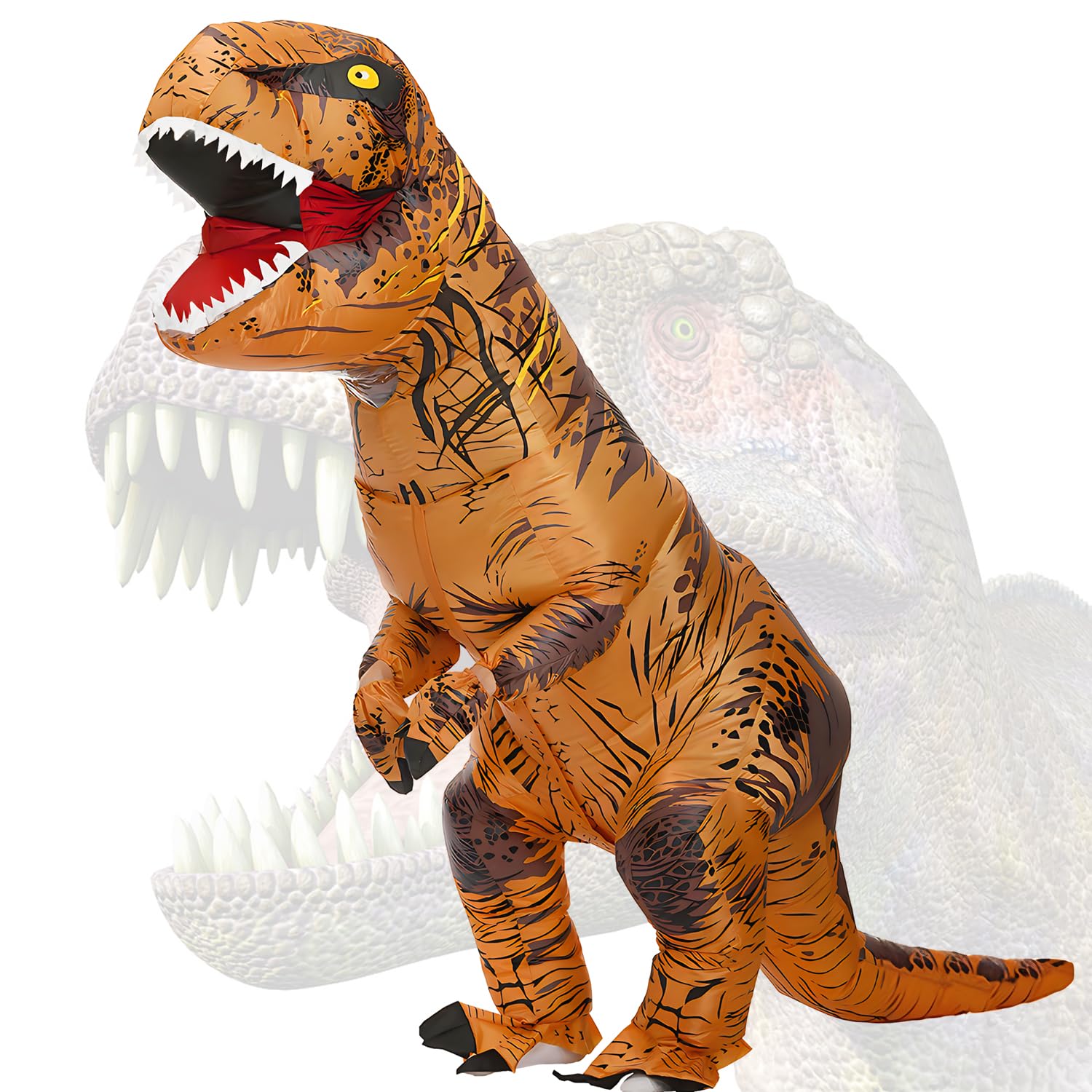 RHYTHMARTS Disfraz de Dinosaurio para Adulto Disfraces de Dinosaurios Hinchables Disfraz de T-Rex Hinchable para Adulto