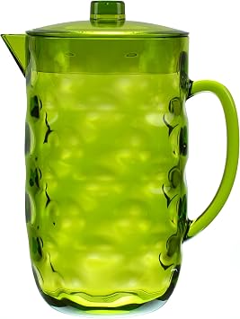 QG Acrylic Plastic Pitcher with Lid BPA Free - Great for Iced Tea & Water - Green - 0.63 Gallon / 80 oz. / 2.5 Quart