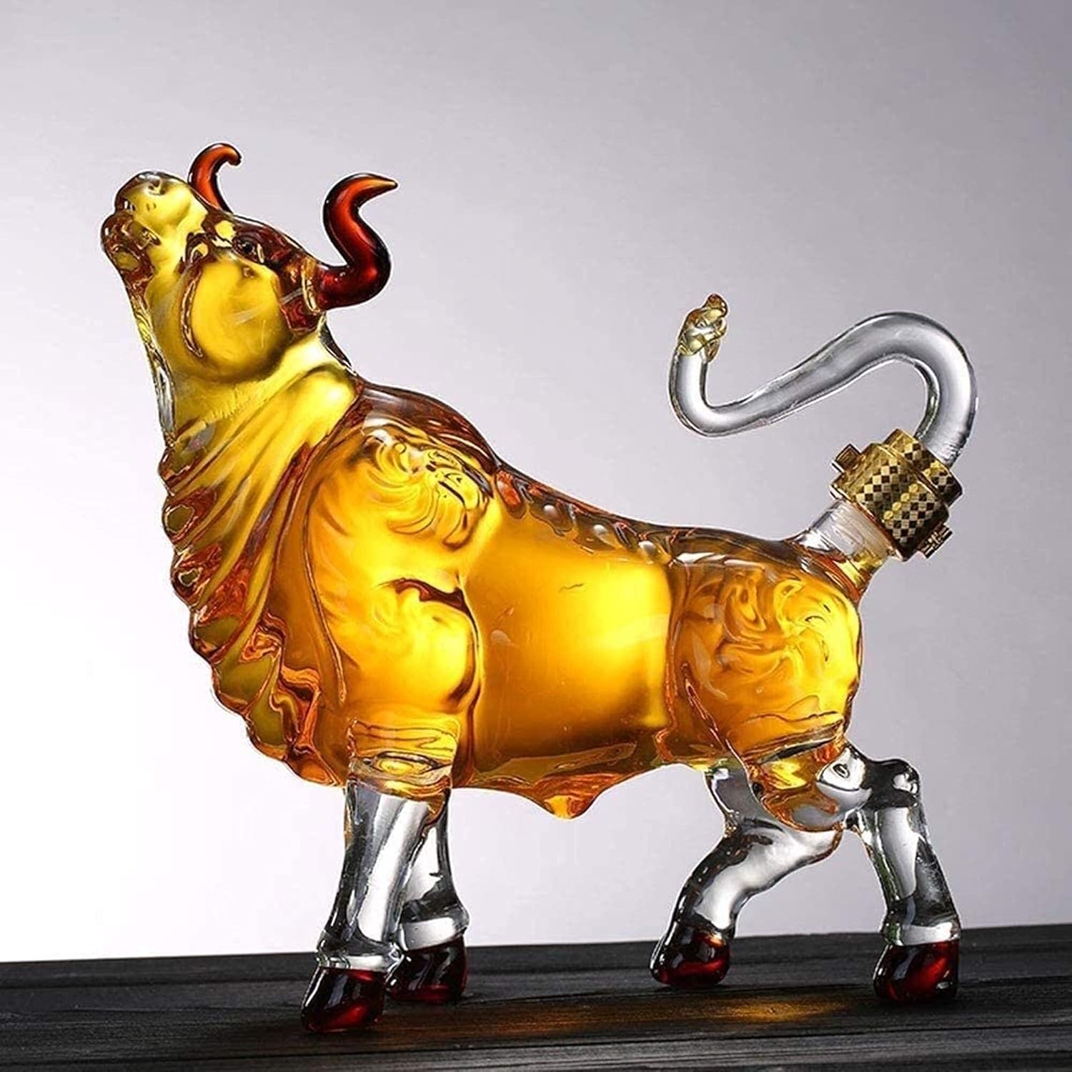 Animal Whiskey Decanter, Chinese Zodiac Lucky Happy New Year Gift - Bull Home Office Decor 1000ML Bull-Shaped Decanter