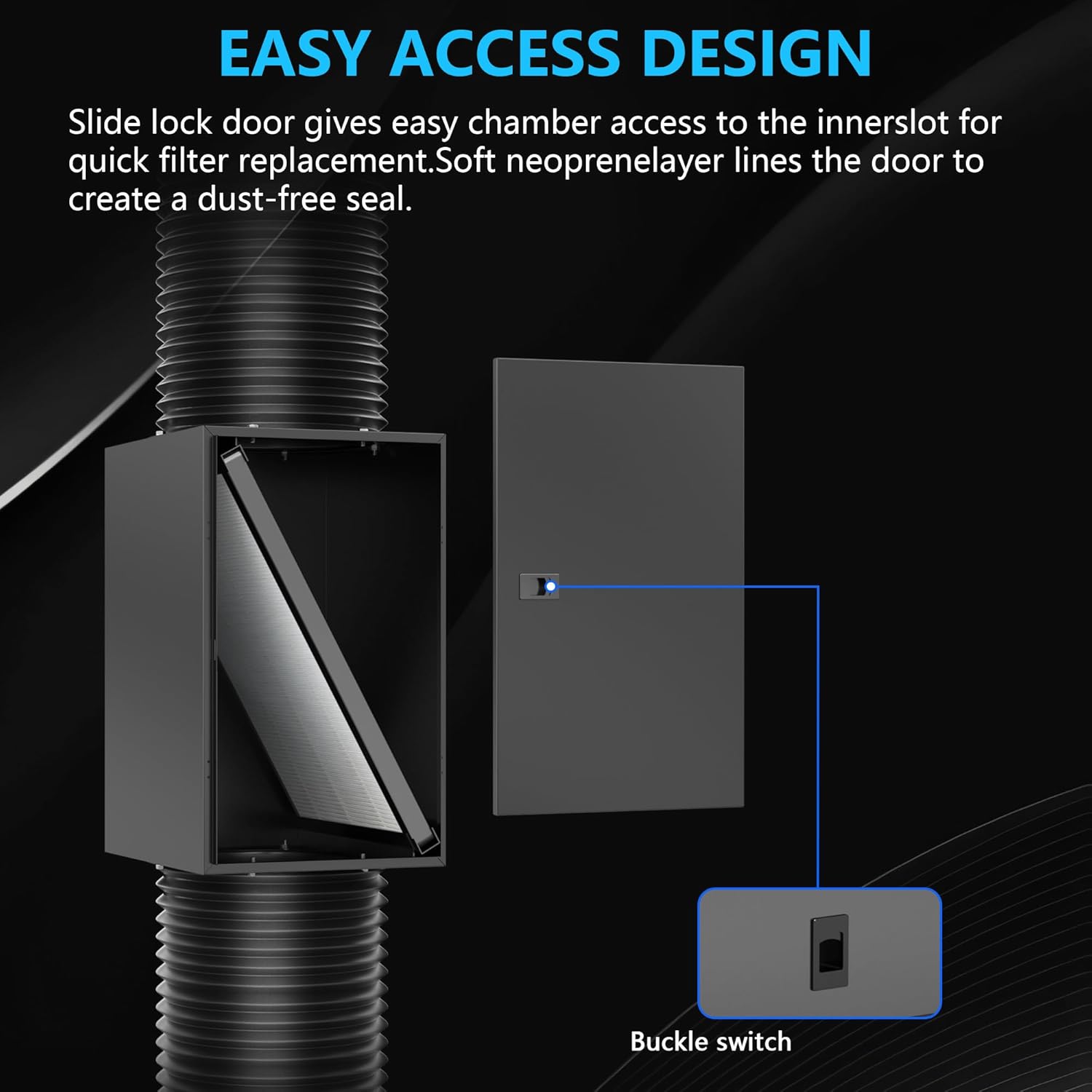 Inline Filter Box with H13 High Efficiency Air Filter- 4"/6" Flanges Included, Filter Box Fit 4/6 Inch Inline Duct Fans for Fresh Air Intake and Ventilation System