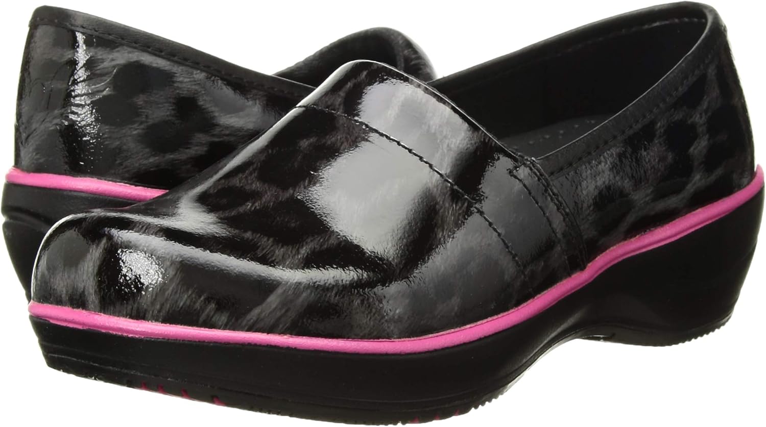 leopard print nursing clogs