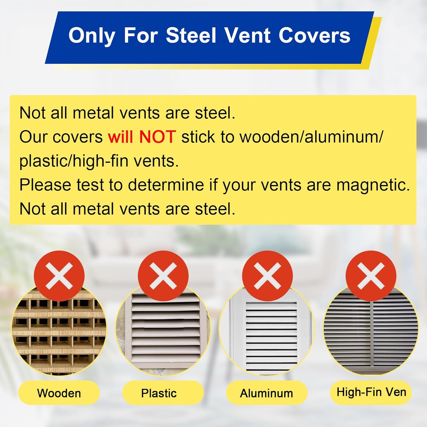 Powerful Magnetic Vent Covers, Premium Vent Covers for Home Floor Wall and Ceiling Vent and Air Registers, 5.5 inch X 12 inch AC/Air Vent Covers for Home HVAC and AC Vents