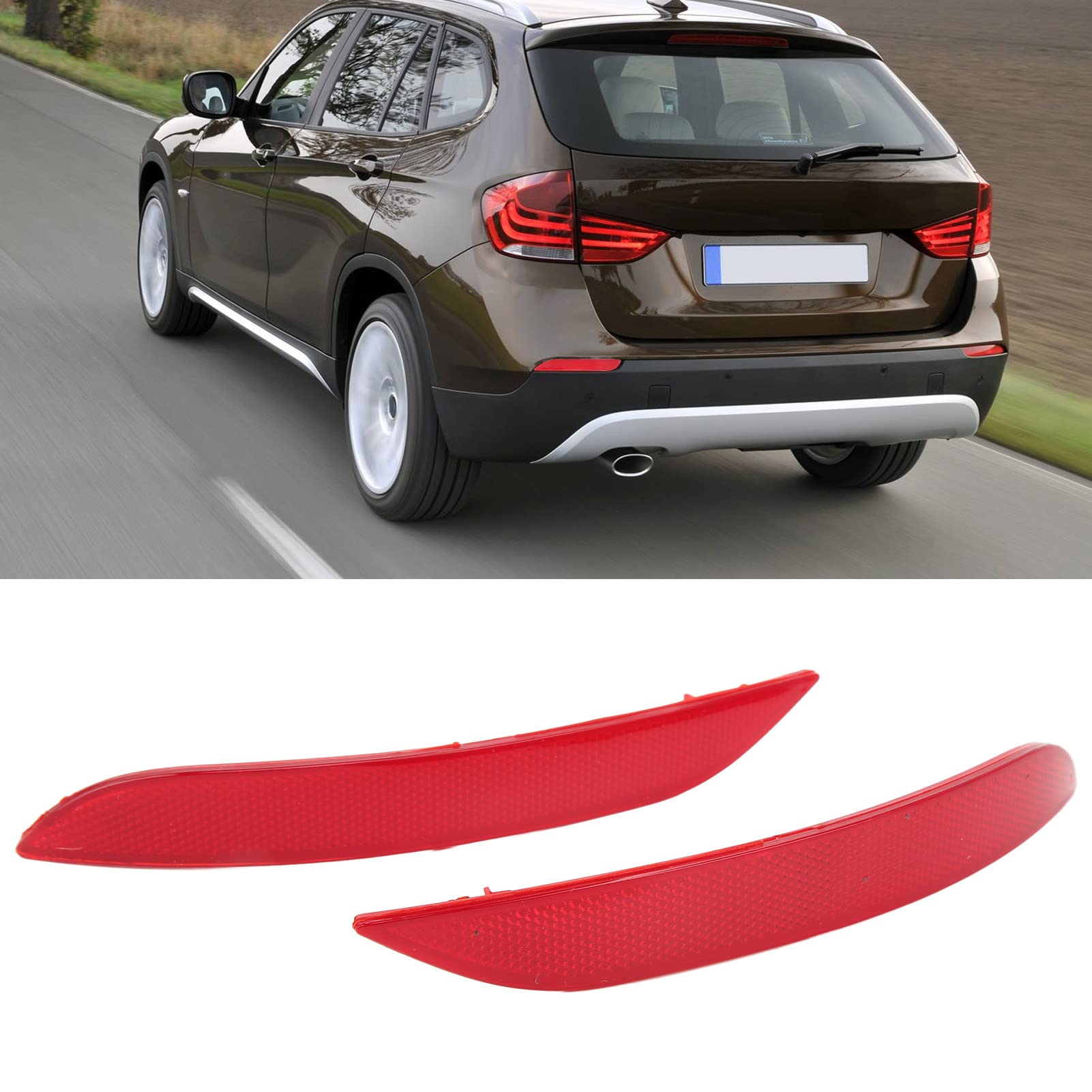 MACHSWON Rear Bumper Reflector For BMW X1 F48 2016-2019 - Red Lens, 1 Pair, OEM 61617355547 Replacement - View #8