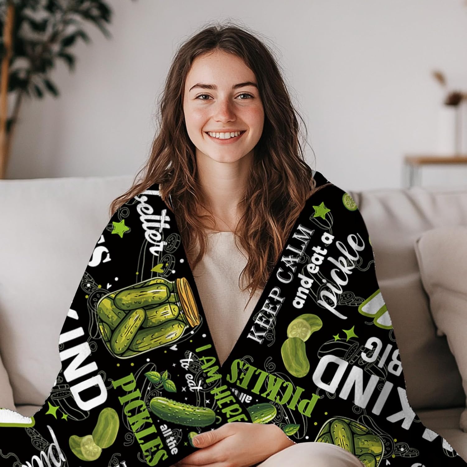 Pickle Blanket Gifts for Pickle Lovers, Pickles Birthday Gifts for Women, Friend, Girl, Soft Warm Blanket for Pickles Lovers, Gift for Couch Sofa Gifts for Christmas Thanksgiving Day 60x80in