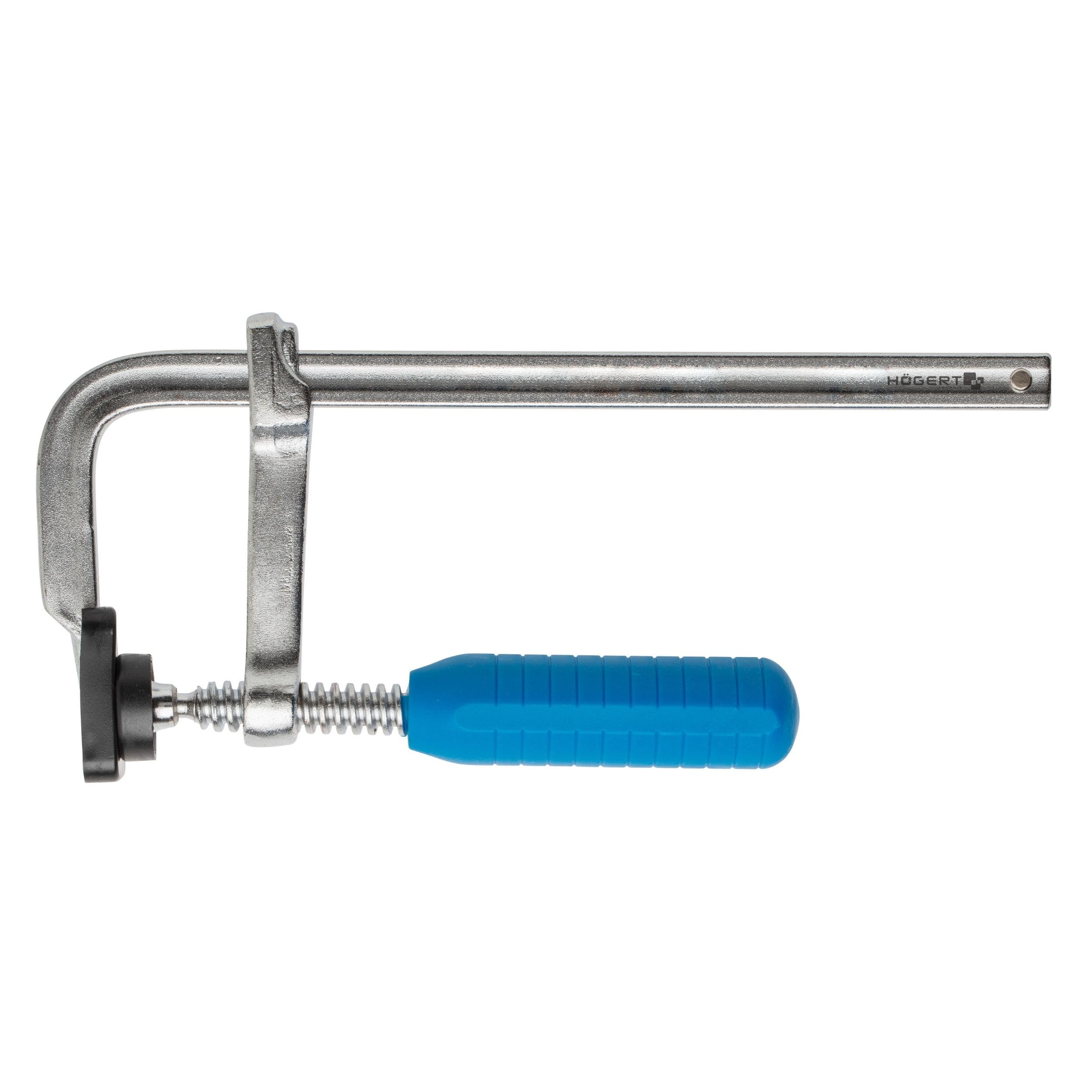 Högert Technik - Tischler Screw Clamps Forged - Screw Clamp 200 x 80 mm - Steel Rail - Movable Pressure Plate