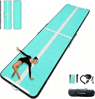 Airtrack Matte, Turnmatte Aufblasbar, 3/4/5m Tumbling Matte, 10cm Hoch Gymnastikmatte, Luftpumpe | Yogamatte, Tumbling Matten, Trainingsmatte, Turn- & Fitness