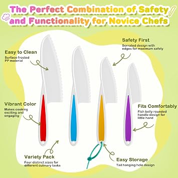 Children's Knife Set Safe Montessori Cooking Accessories for