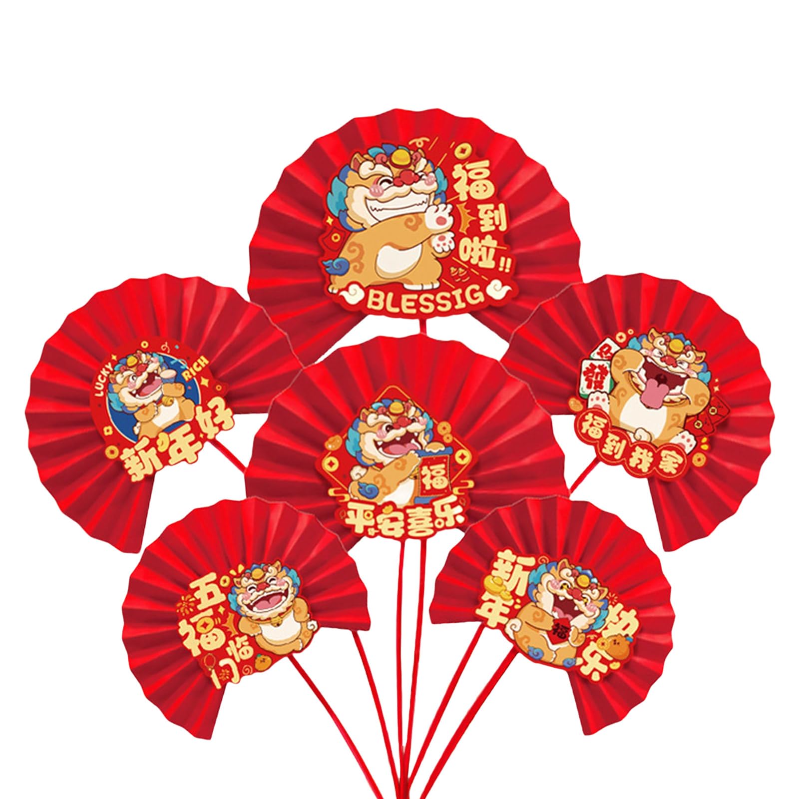 Buxuaaaa New Year 2025 Celebration Paper Fan Flower Festival Ornament Hanging Background Wall Decorations for Home and New Year Decorations